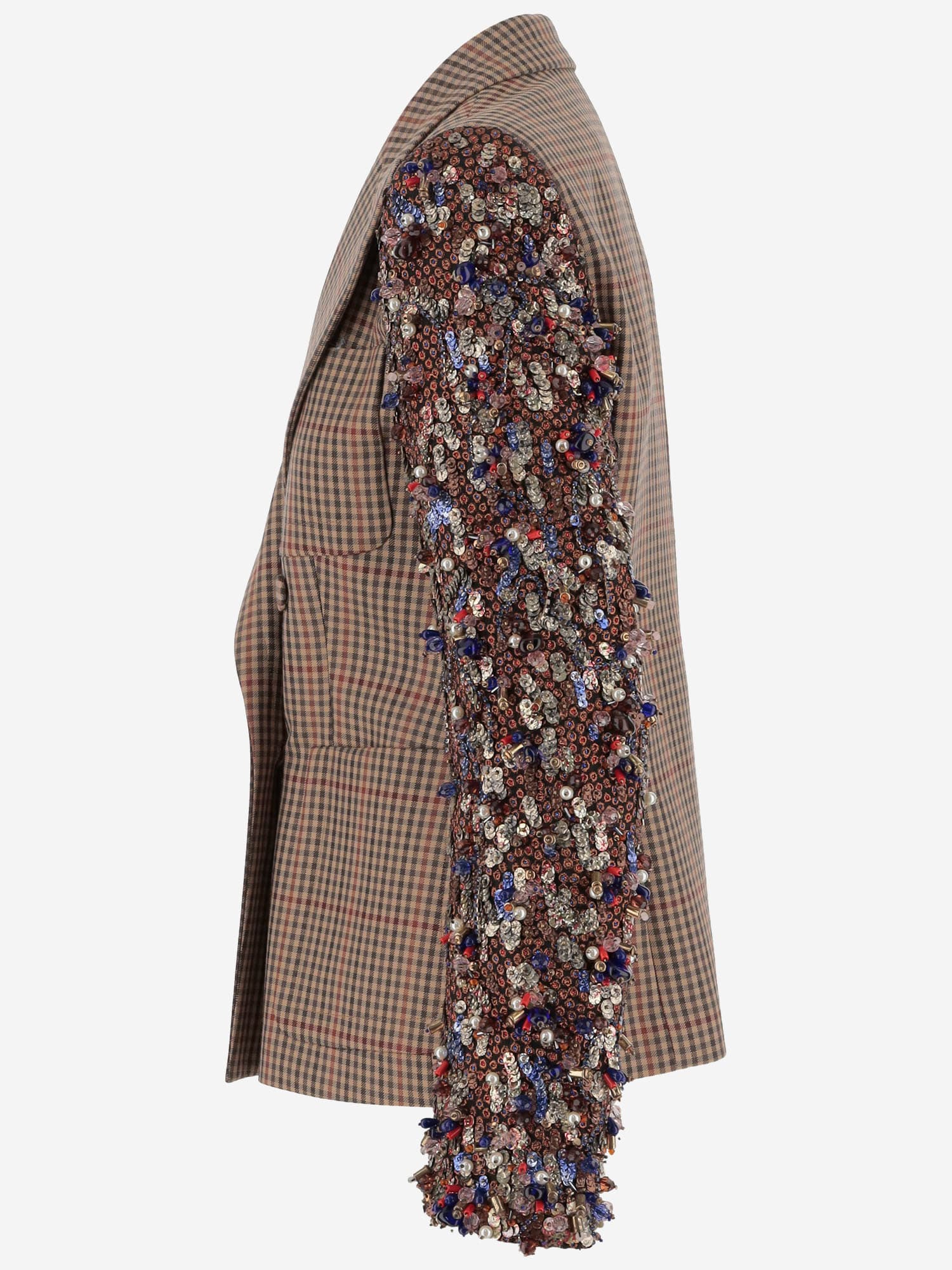 DRIES VAN NOTEN BEADED WOOL DOUBLE-BREASTED JACKET 