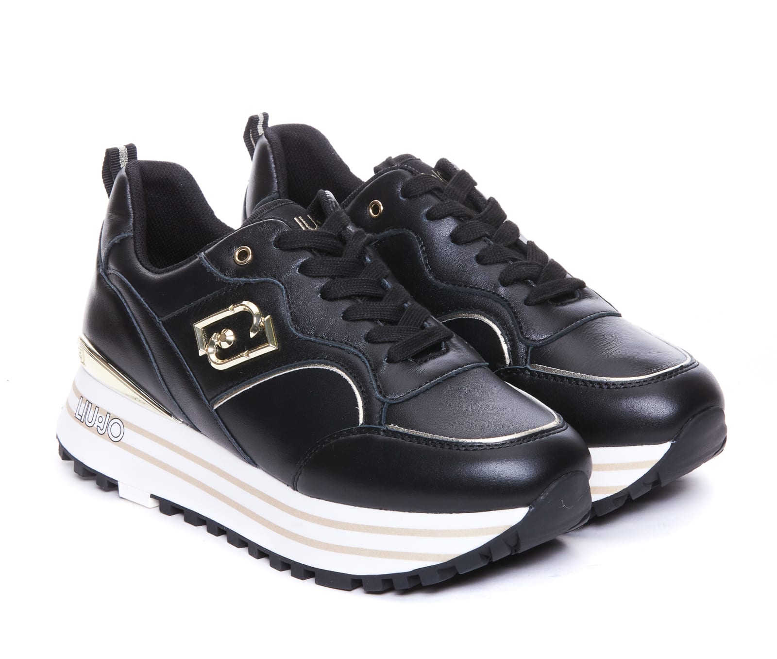 Shop Liu •jo Maxi Wonder Sneakers In Black