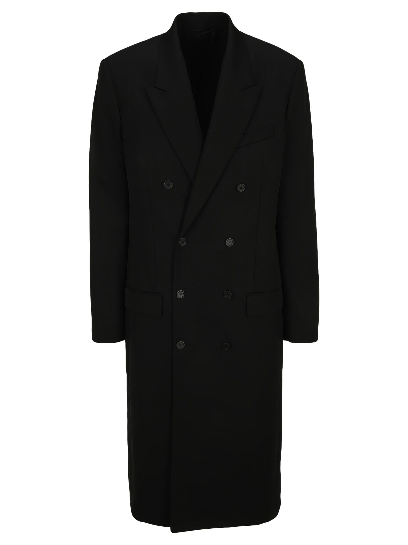 BALENCIAGA DOUBLE BREASTED FITTED COAT,11776108