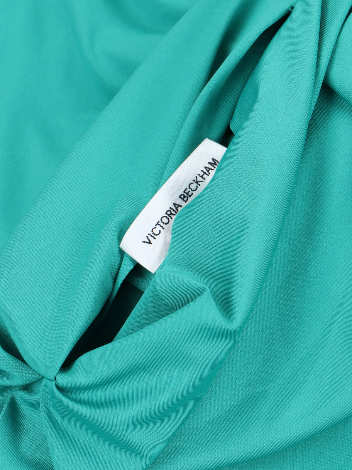 Victoria Beckham Womens Peacock Drape Front Assymmetric Stretch-jersey Maxi Dress In Green