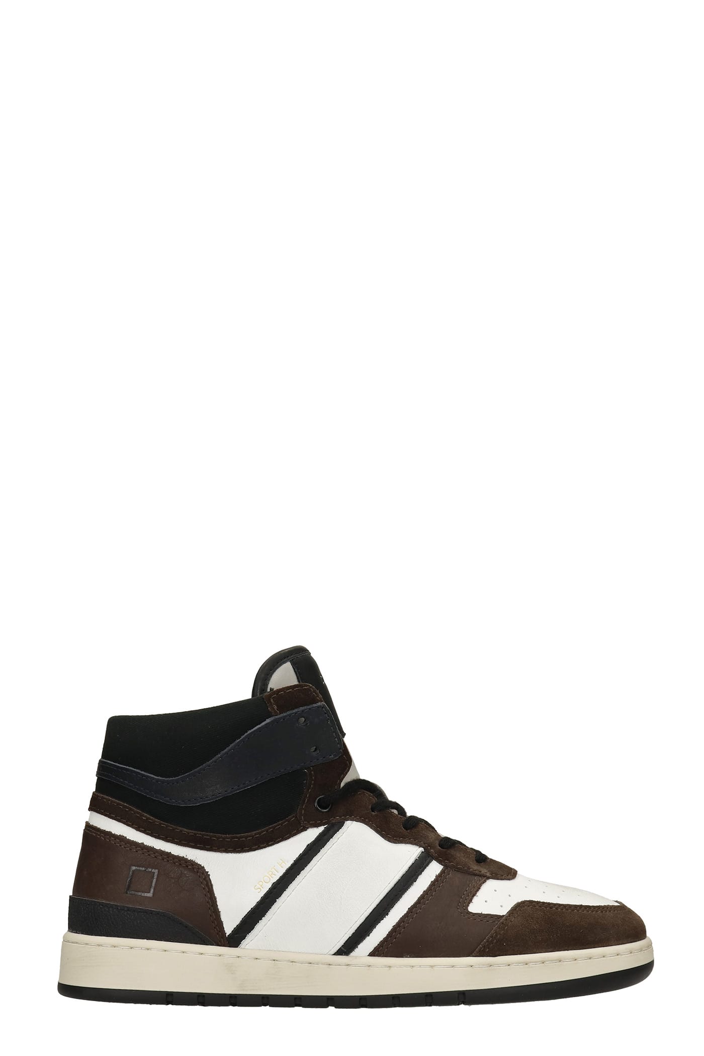 D.A.T.E. Sport High Sneakers In White Suede And Leather