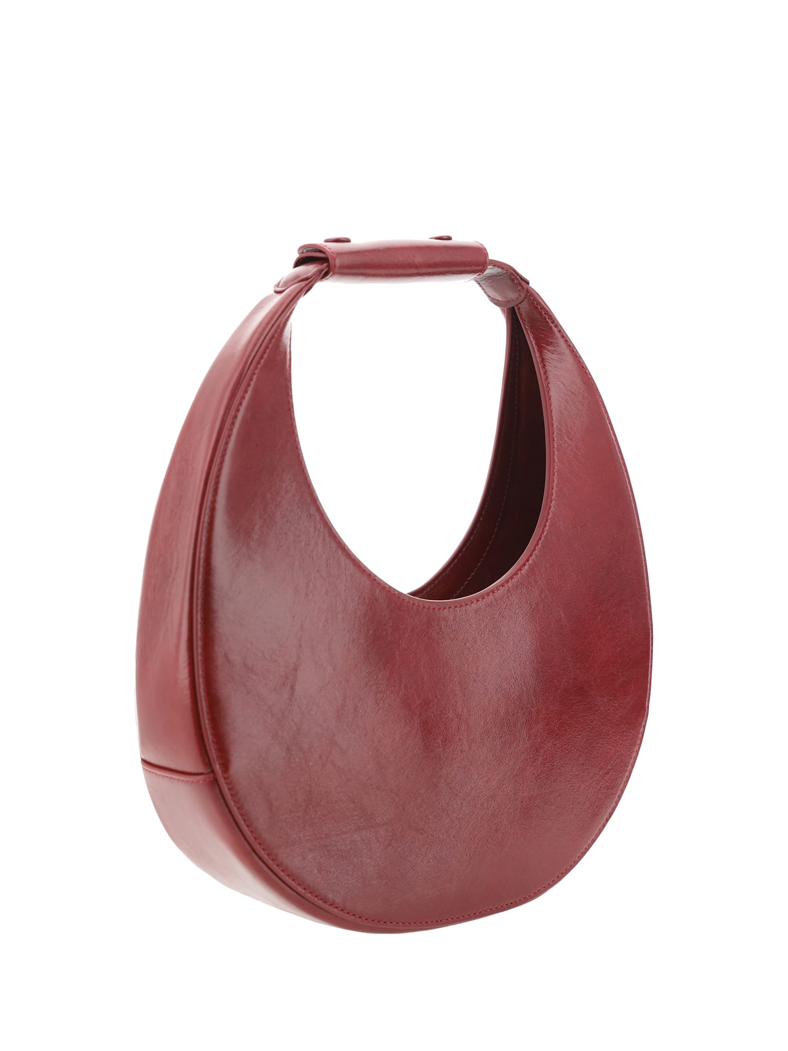 Shop Staud Moon Tote Handbag In Pinot