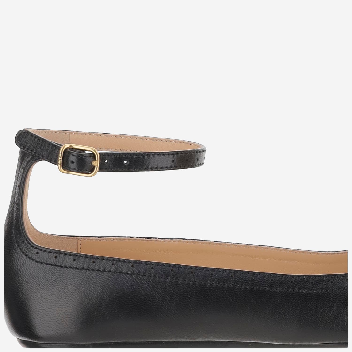 Chloé Misty Laser-cut Leather Ballet Flats In Black