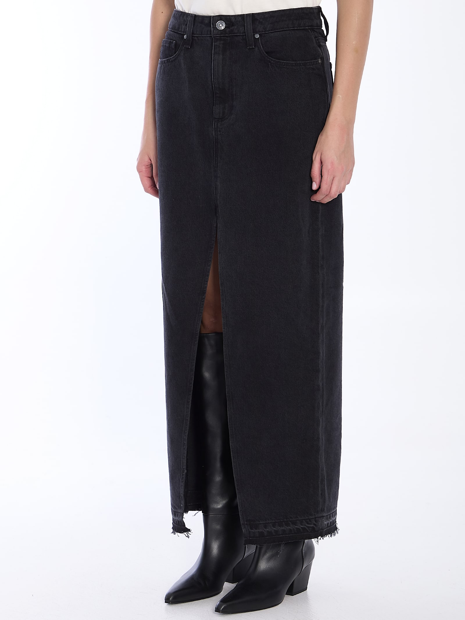 Shop Paige Angela Maxi Skirt In Black