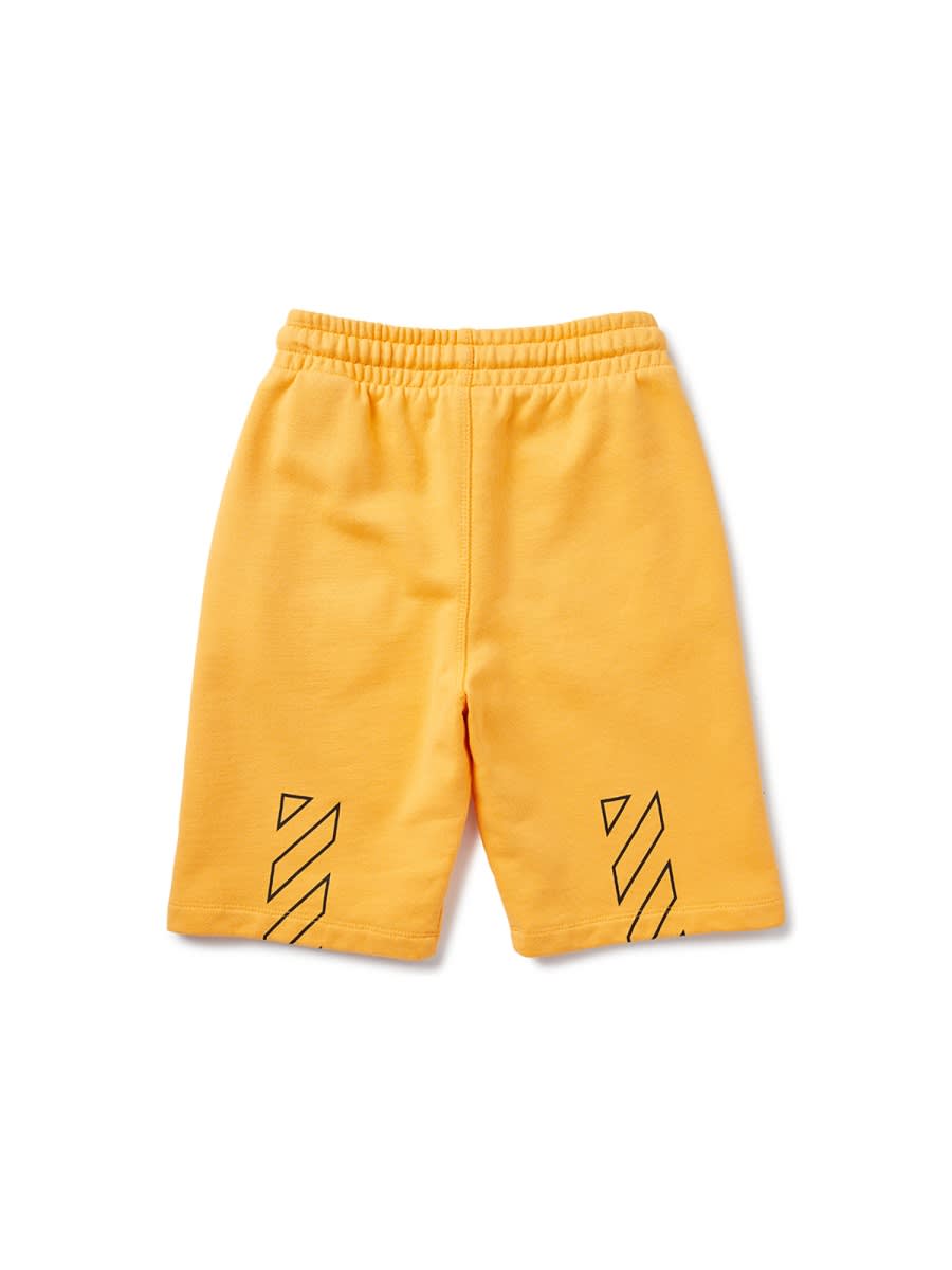 Off-white Bookishdiagsweatshort In Yellow