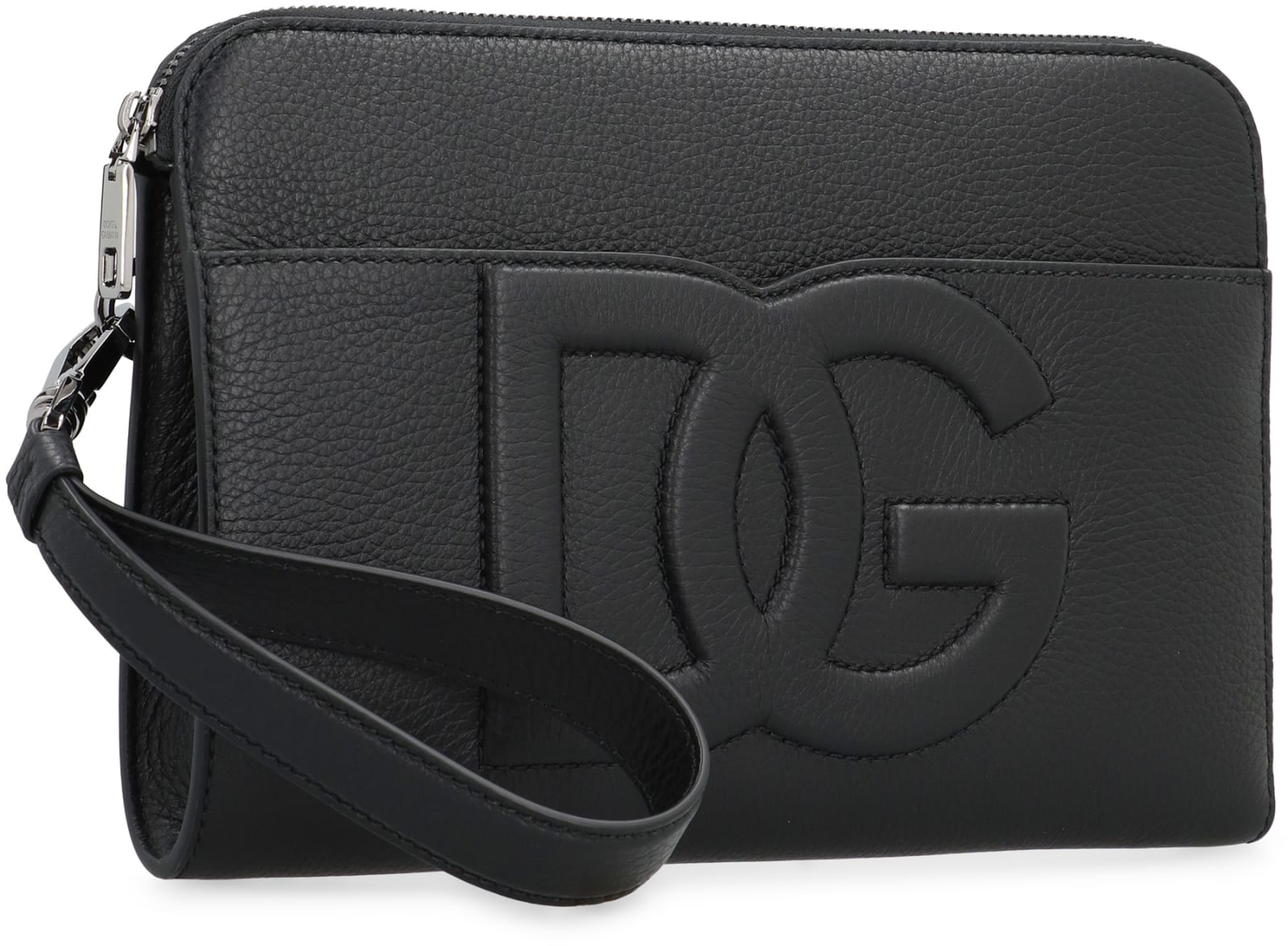 Shop Dolce & Gabbana Leather Pouch In Black