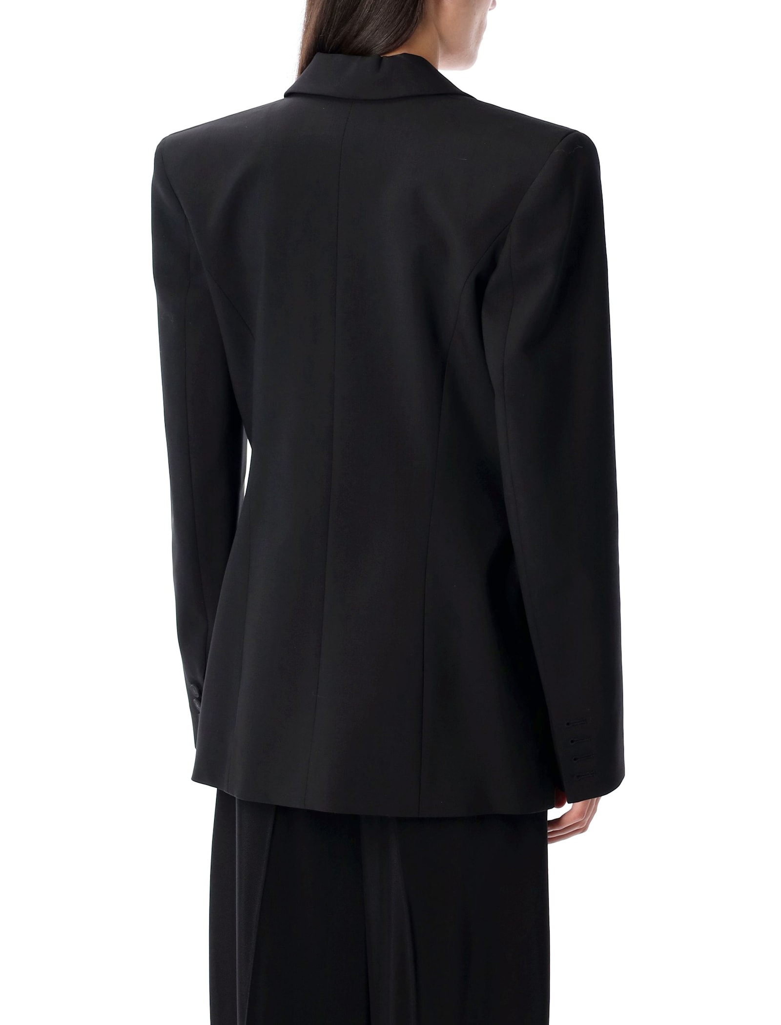 Shop Mugler Pierced Tailored Jacket In Black