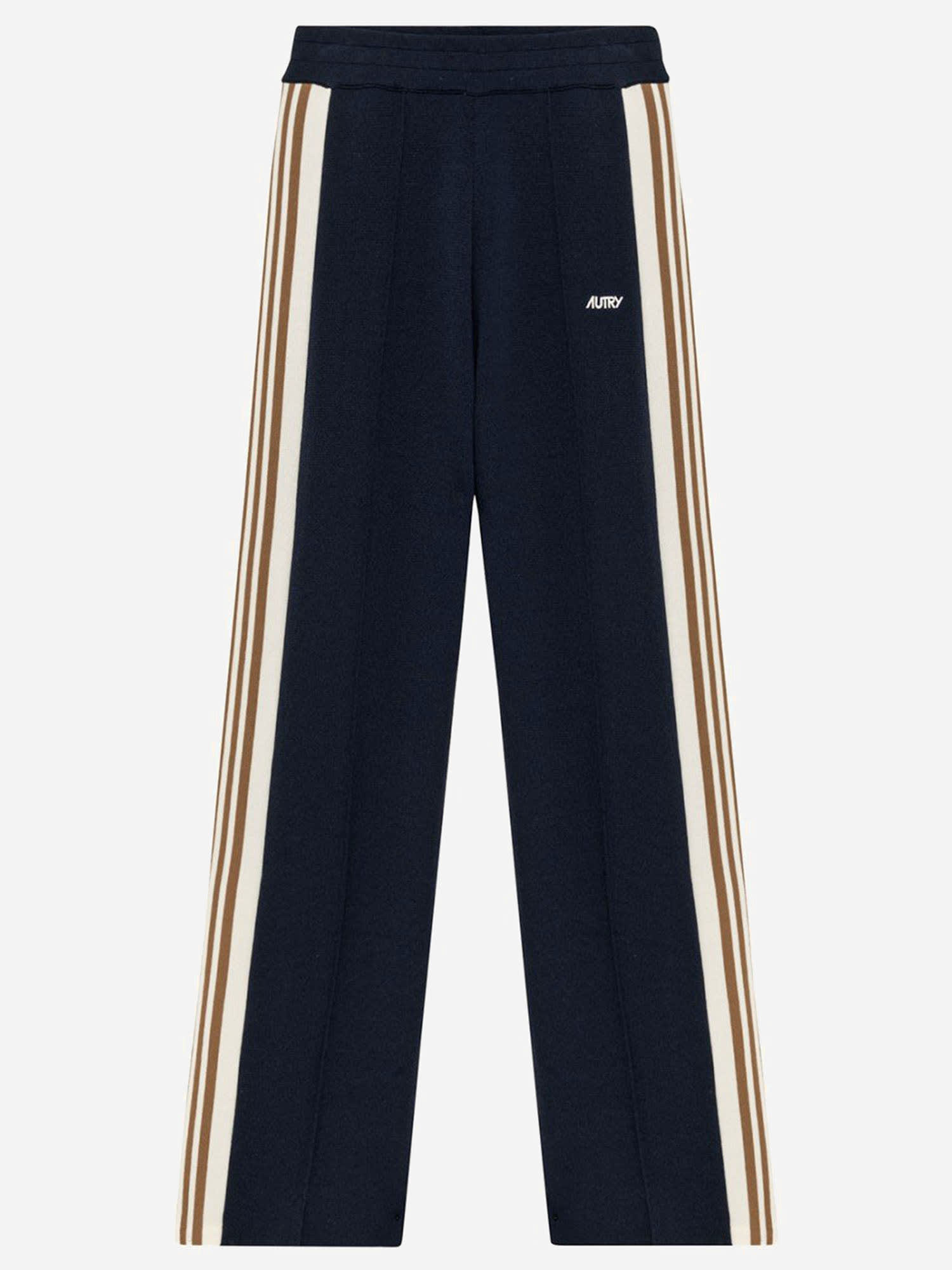 Autry Viscose Blend Trousers With Logo In Multi