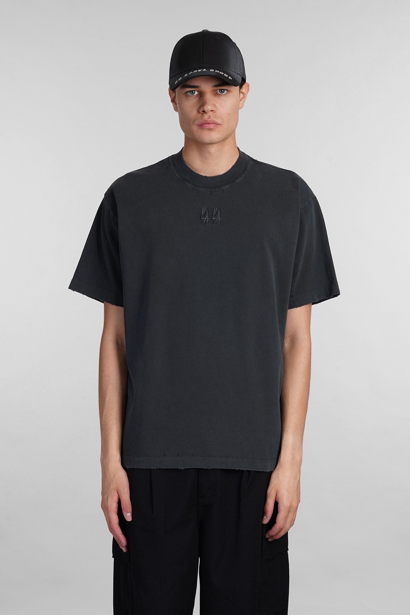 Shop 44 Label Group T-shirt In Black Cotton In Nero