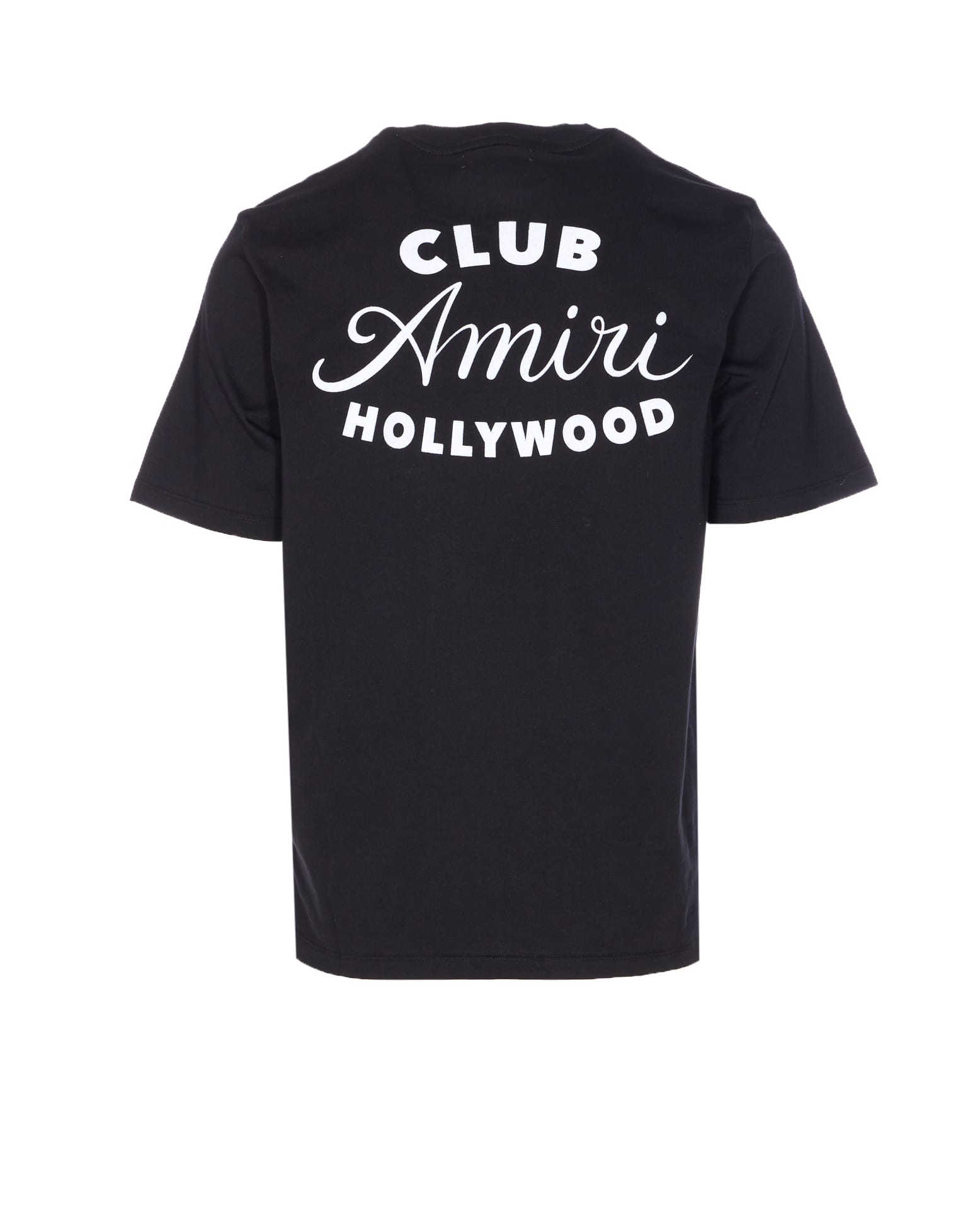 Amiri Black Crewneck T-shirt With Logo Lettering On The Front And Maxi Logo Print On The Rear In Cotton Ma In Black