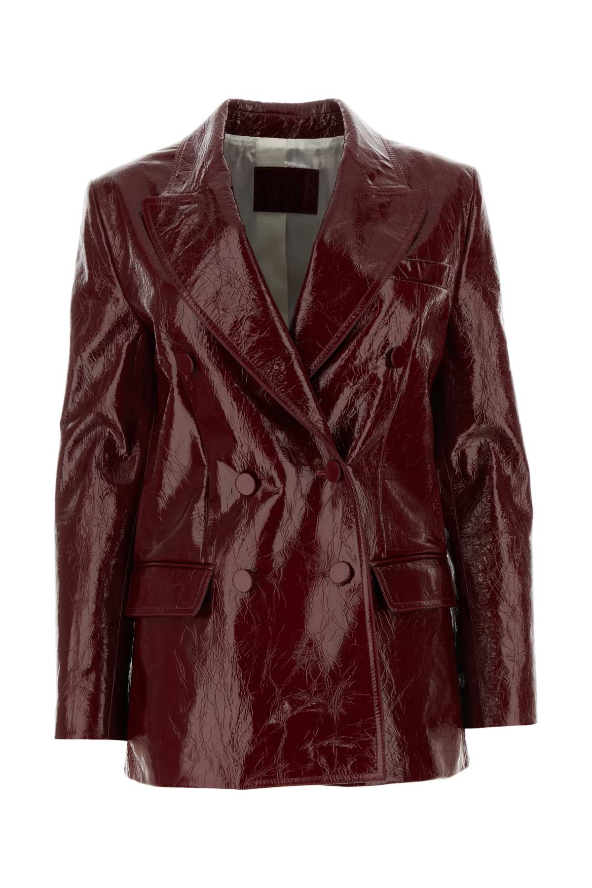 Shop Gucci Tiziano Red Leather Blazer In Newred23