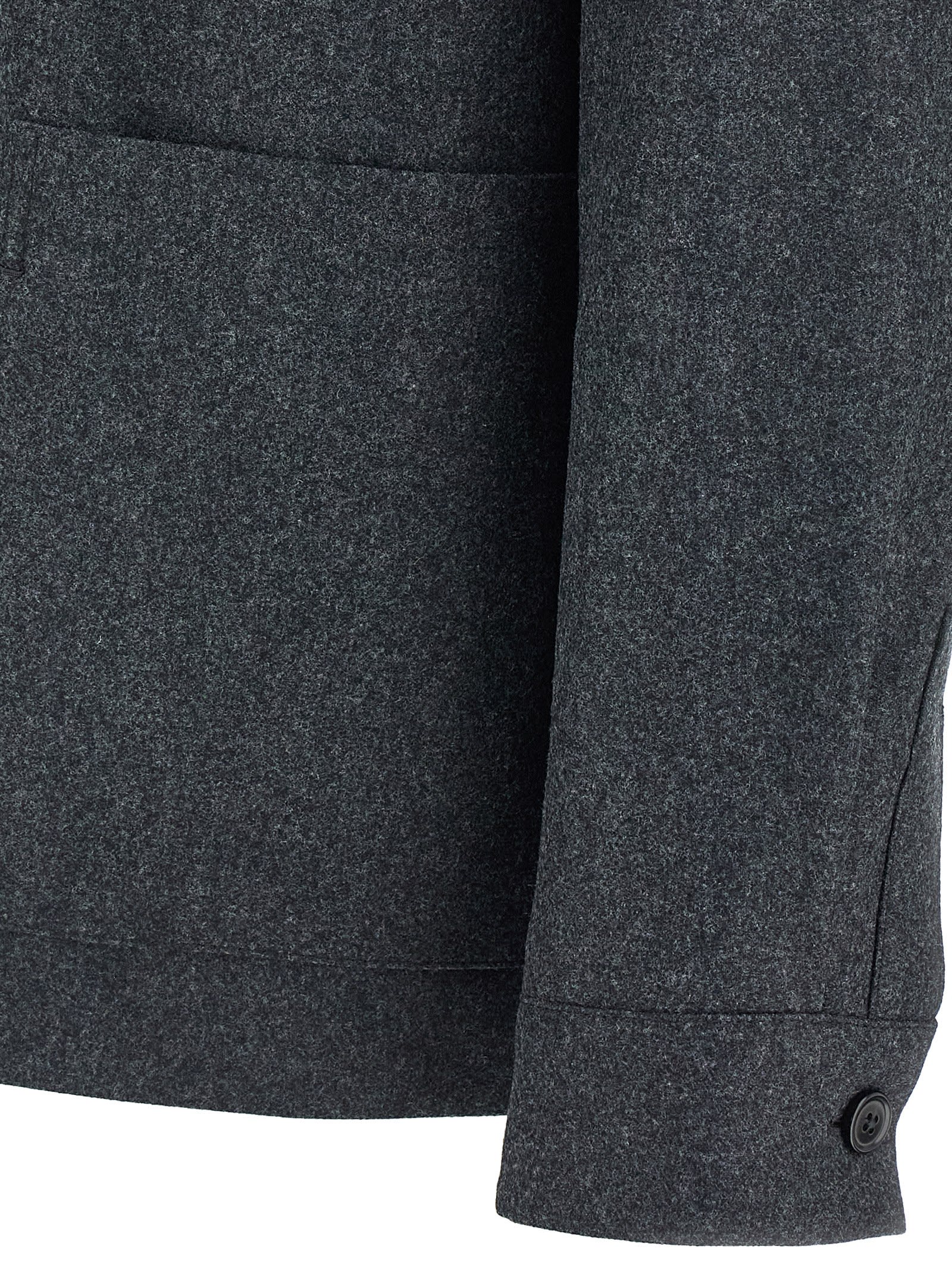 Zegna Alpe Button Jacket In Gray