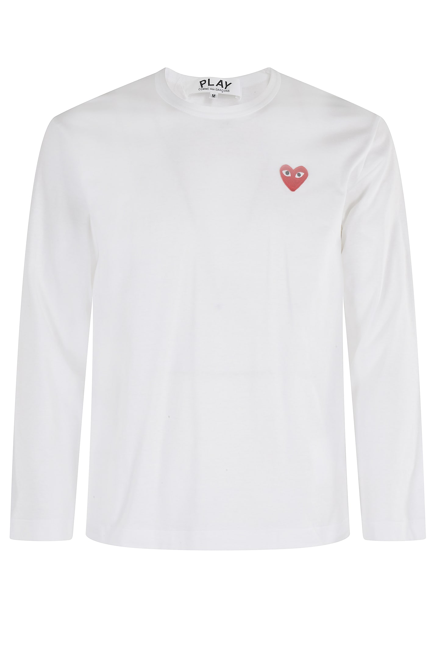 Comme Des Garçons Play Tshirt Red Emblem In Gray