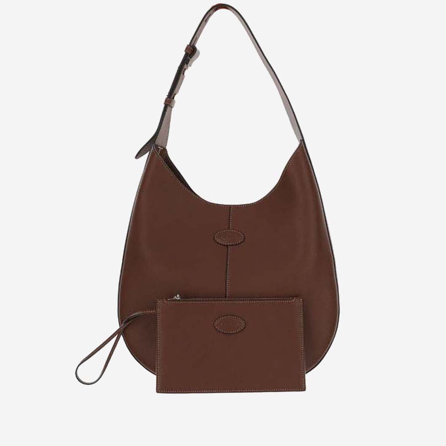 Shop Tod's Small Leather Hobo Bag