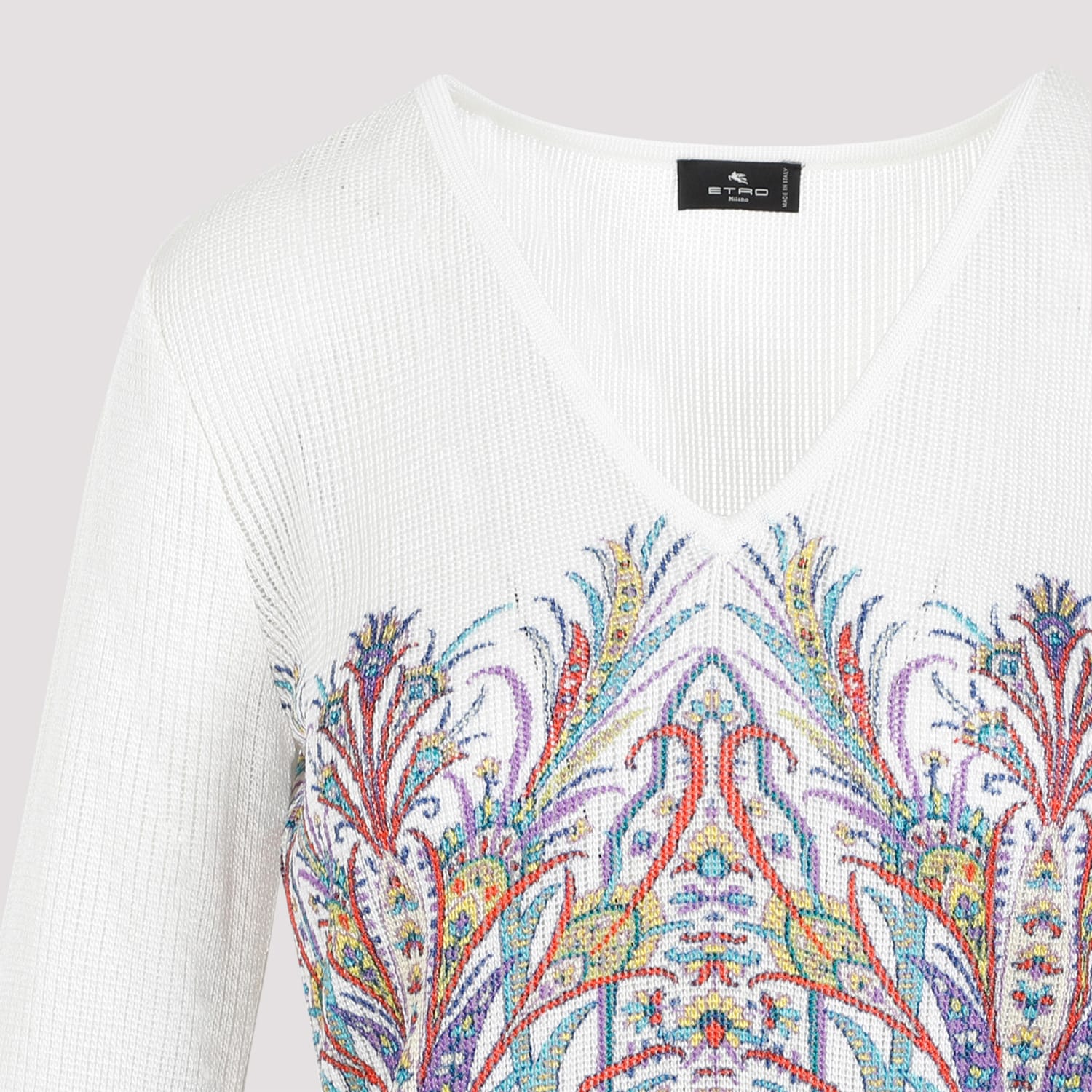 Shop Etro Viscose Top In Stampa Fdo Bianco