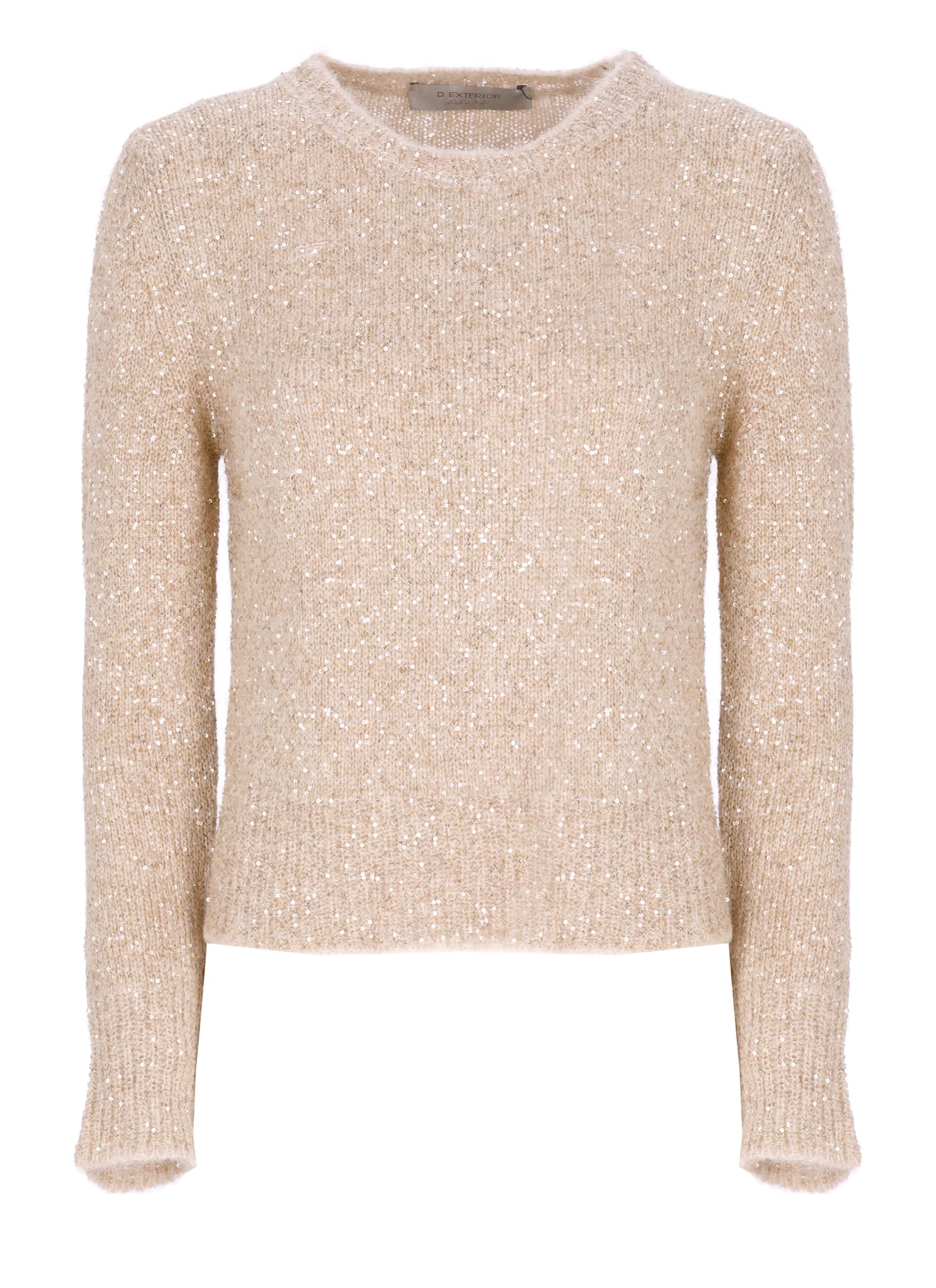 D Exterior Sweater With Sequins In Neutral