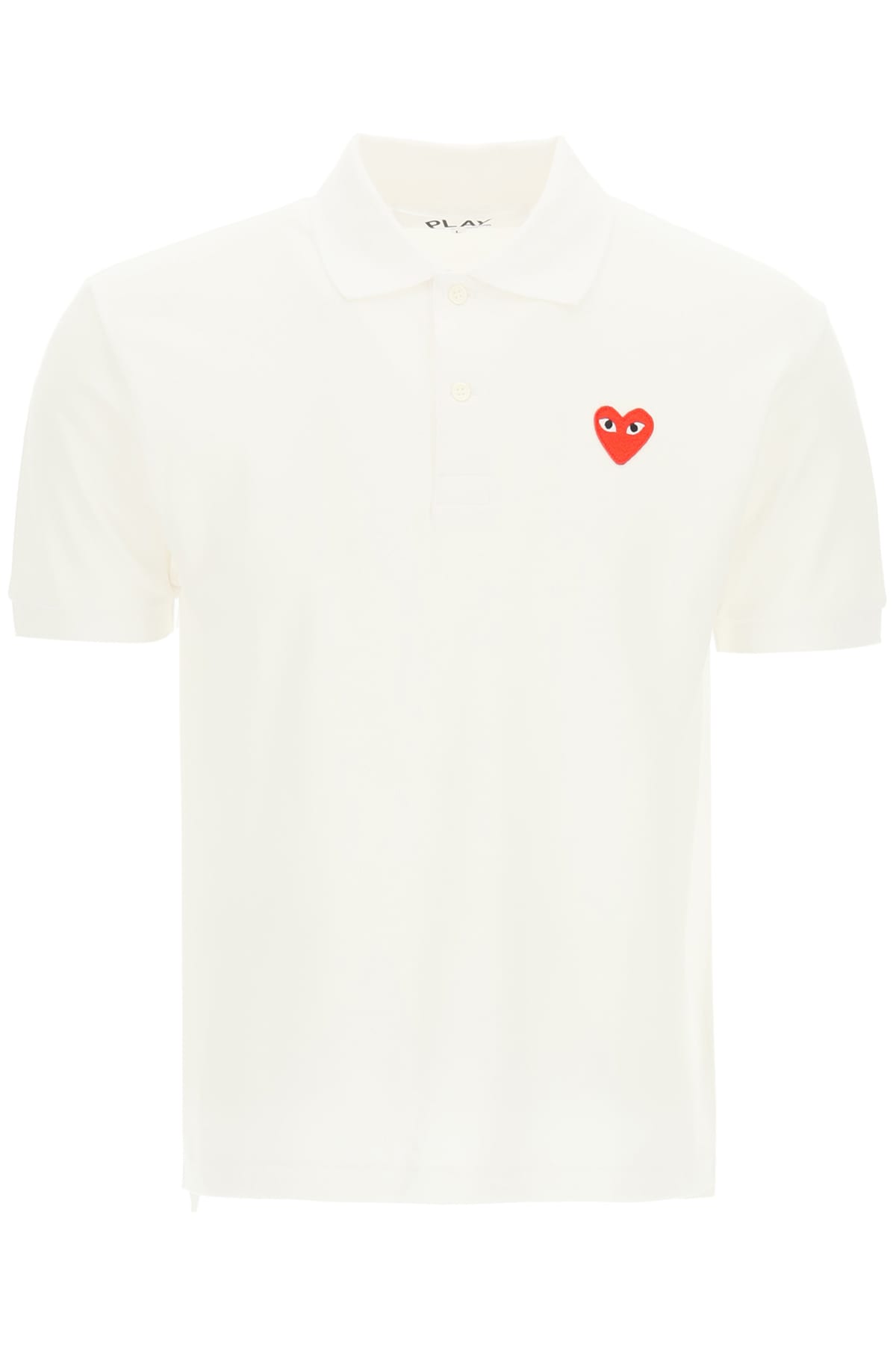 Shop Comme Des Garçons Play Heart Polo Shirt In White