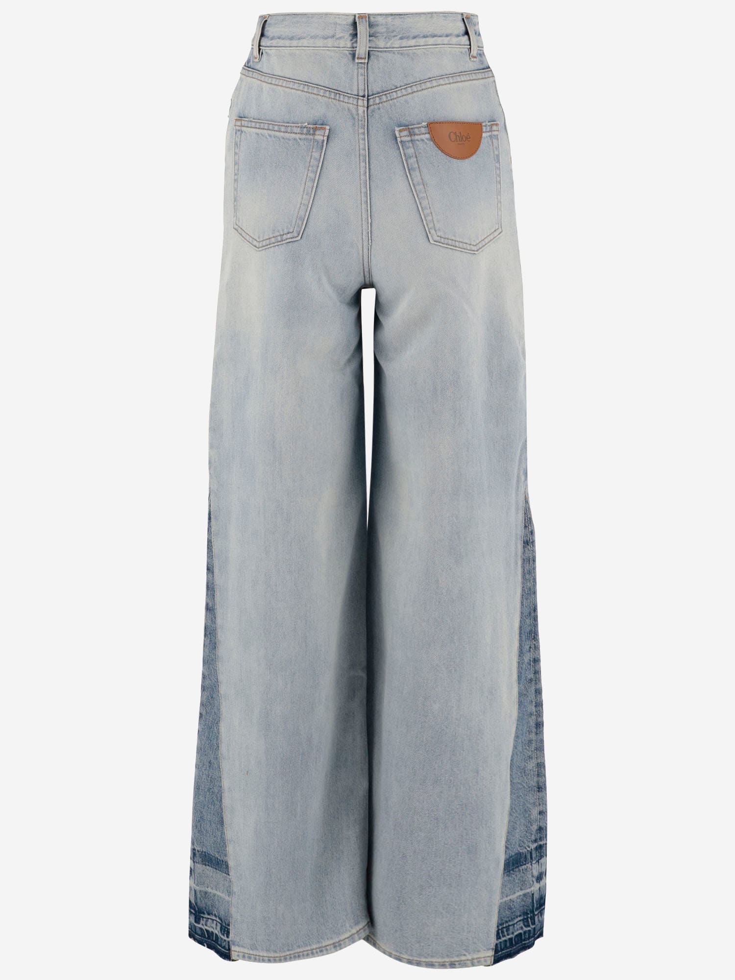 Shop Chloé Cotton Denim Jeans In Clear Blue