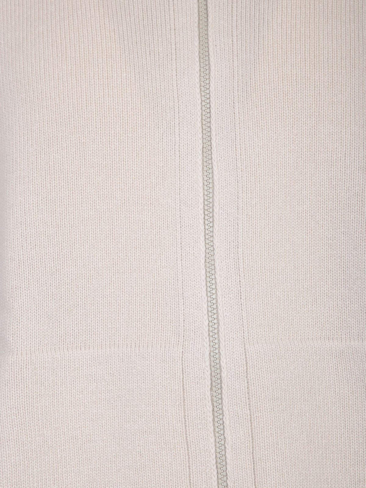 Shop Stone Island Logo Patched Zipped Hoodie In Beige