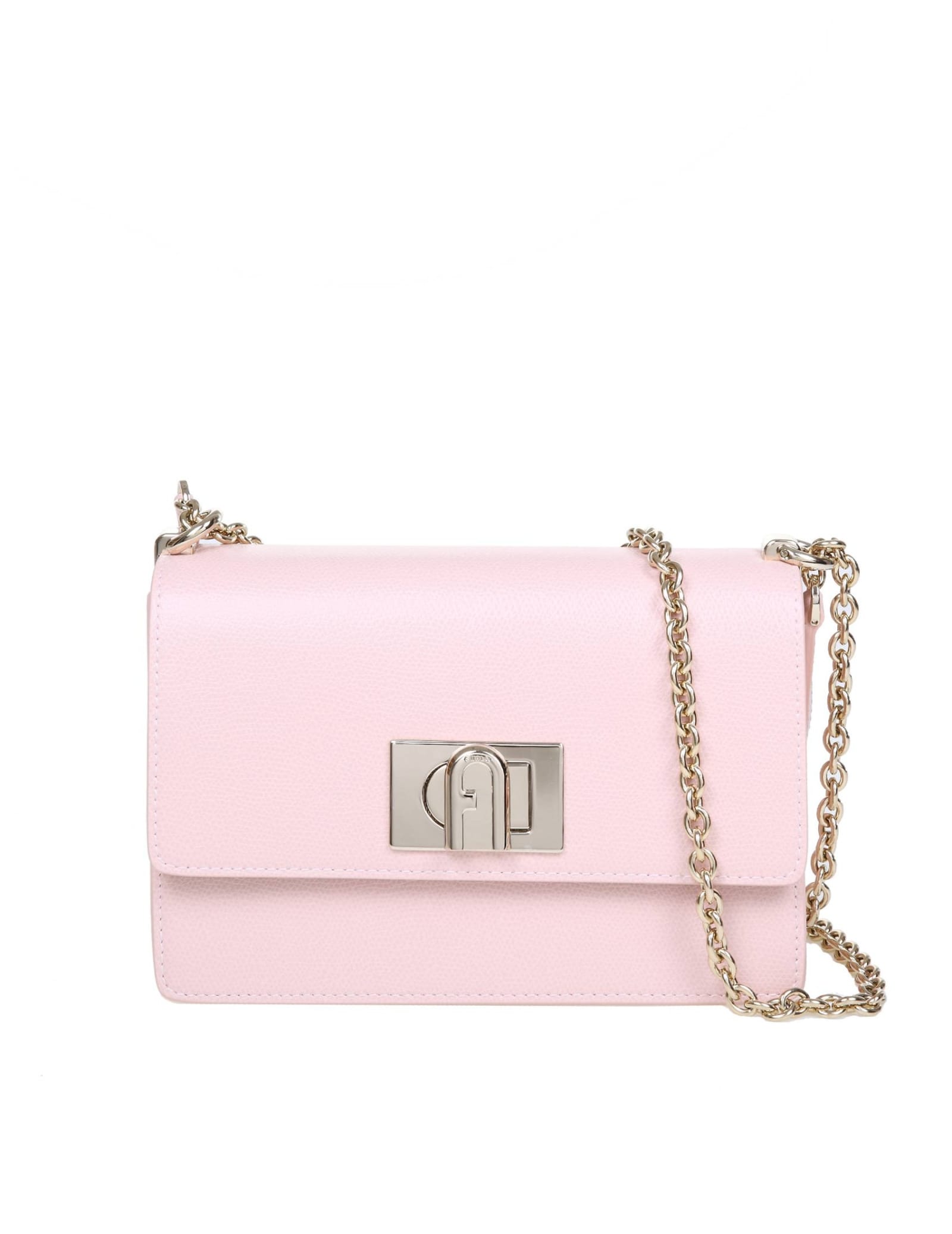Furla 1927 Mini Shoulder Bag In Pink Color Leather