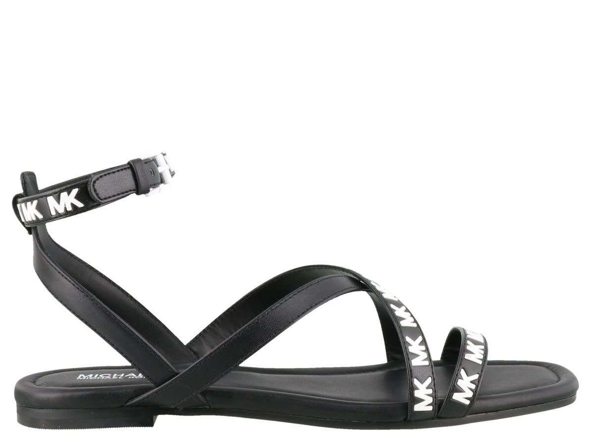 mk black flat sandals