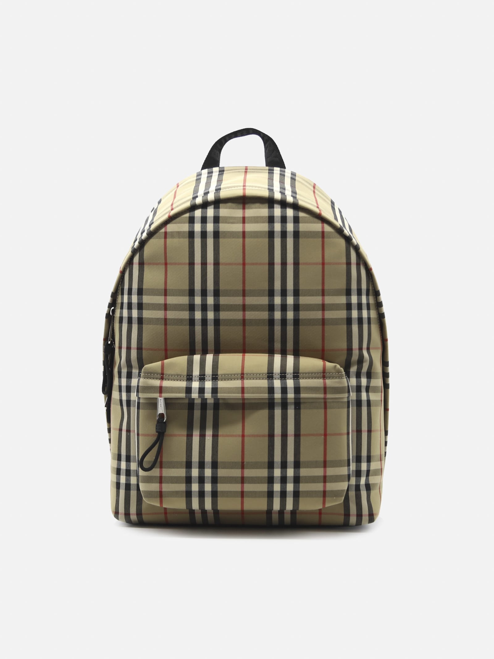 Backpack With Vintage Check Motif In Archive Beige