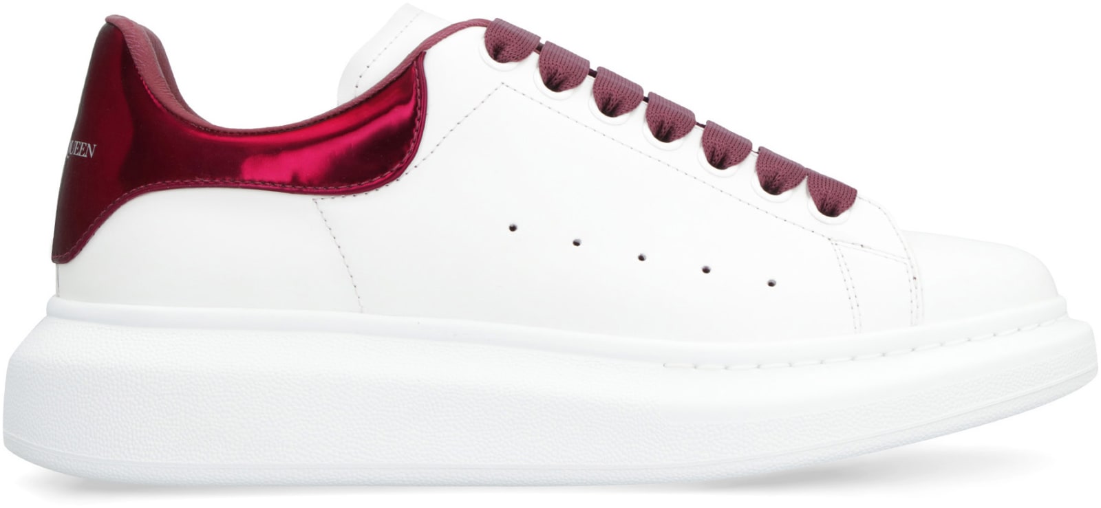 Shop Alexander Mcqueen Larry Leather Sneakers In White