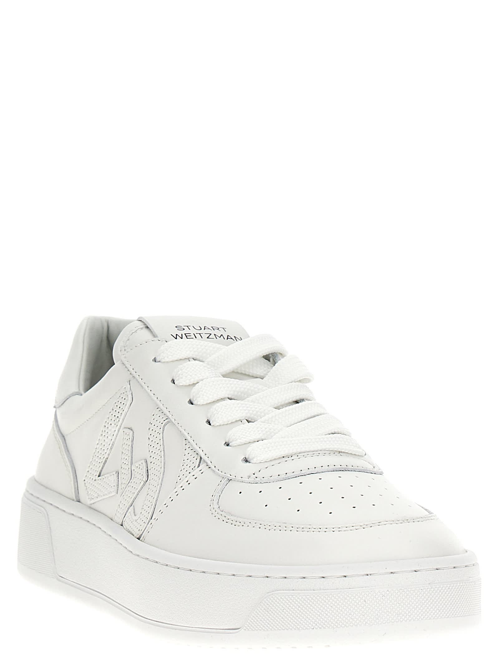 Shop Stuart Weitzman Courtside Monogram Sneakers In White