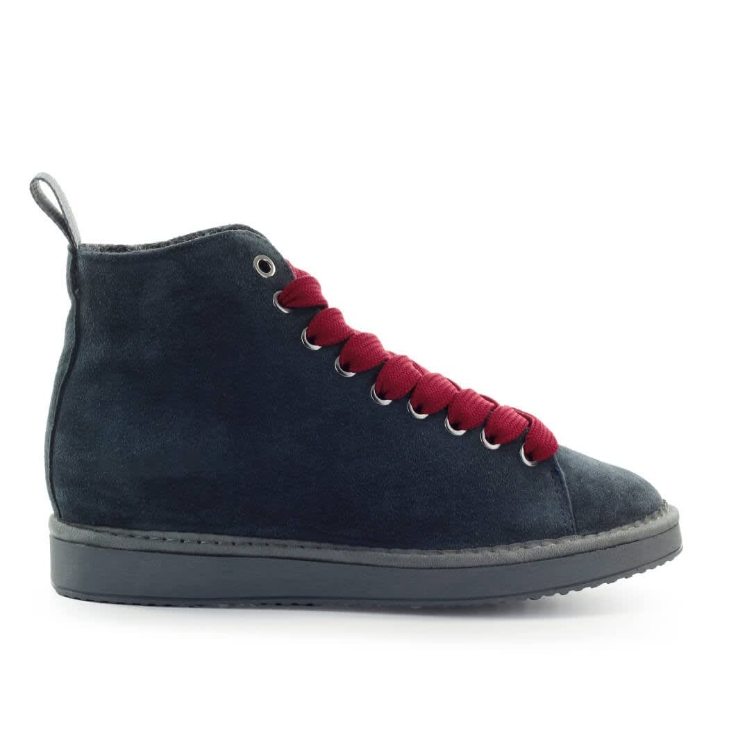 Panchic Cobalt Blue Burgundy Suede Ankle Boot