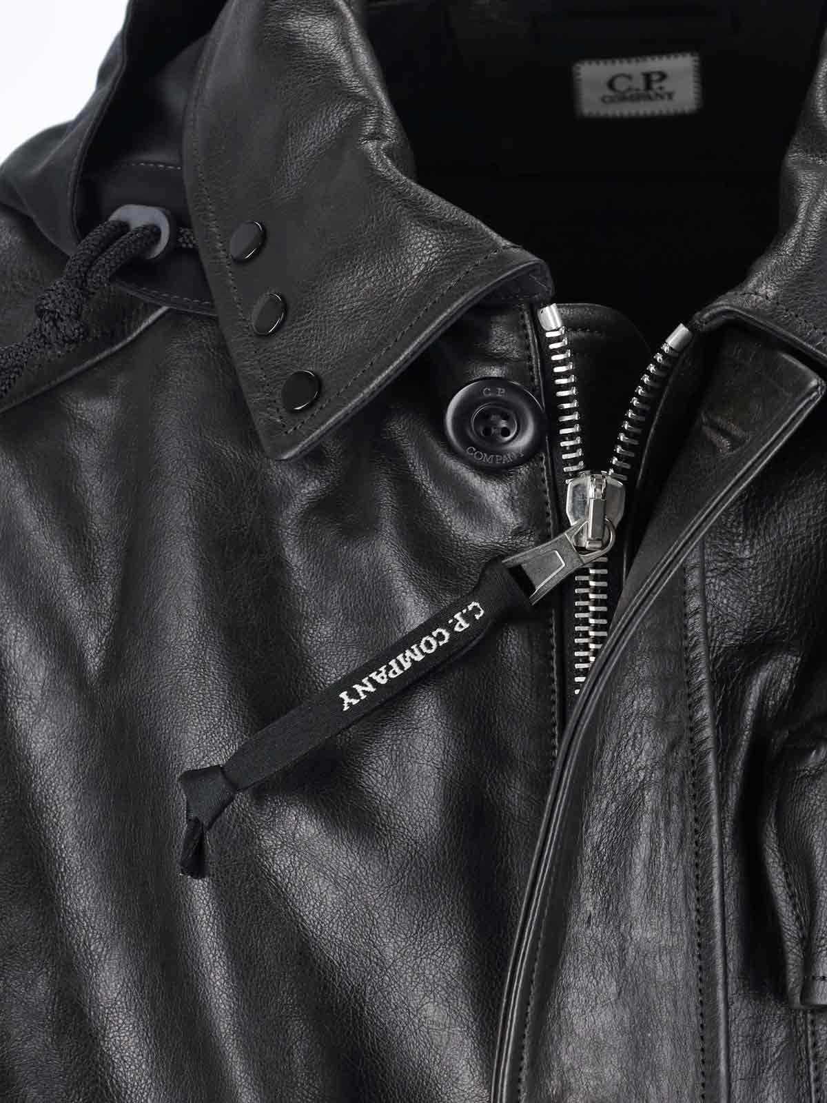 C.p. Company Mille Leather Jacket In Multi