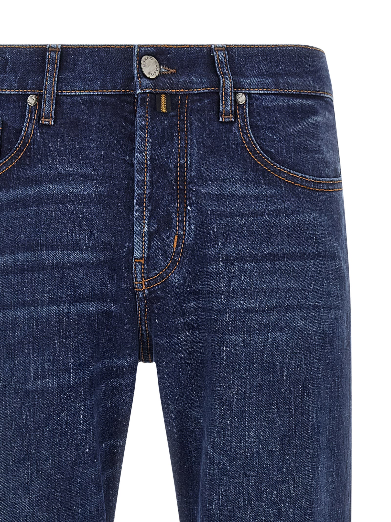 Jacob Cohen Five-pocket Jeans With Belt Loops And Contrast Stitching In Blue