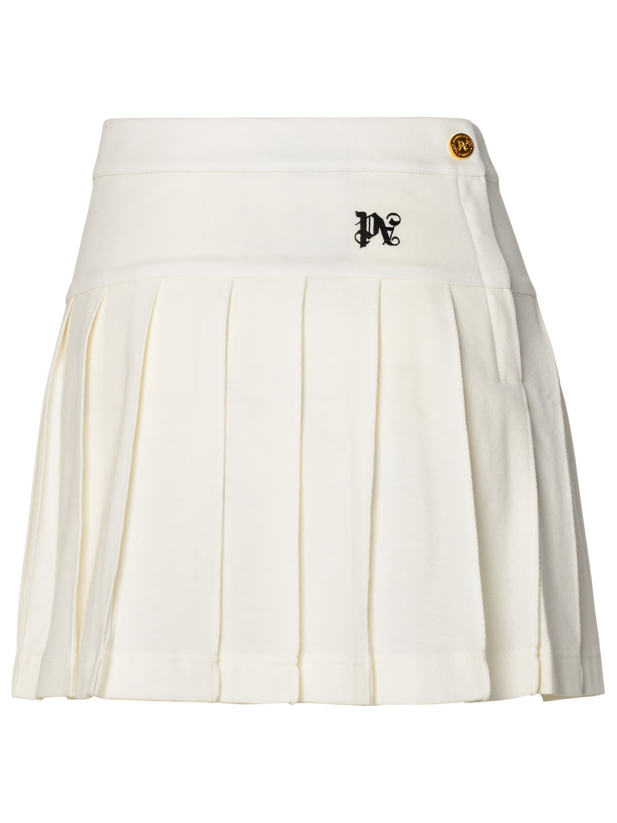 Shop Palm Angels White Cotton Miniskirt In Off White