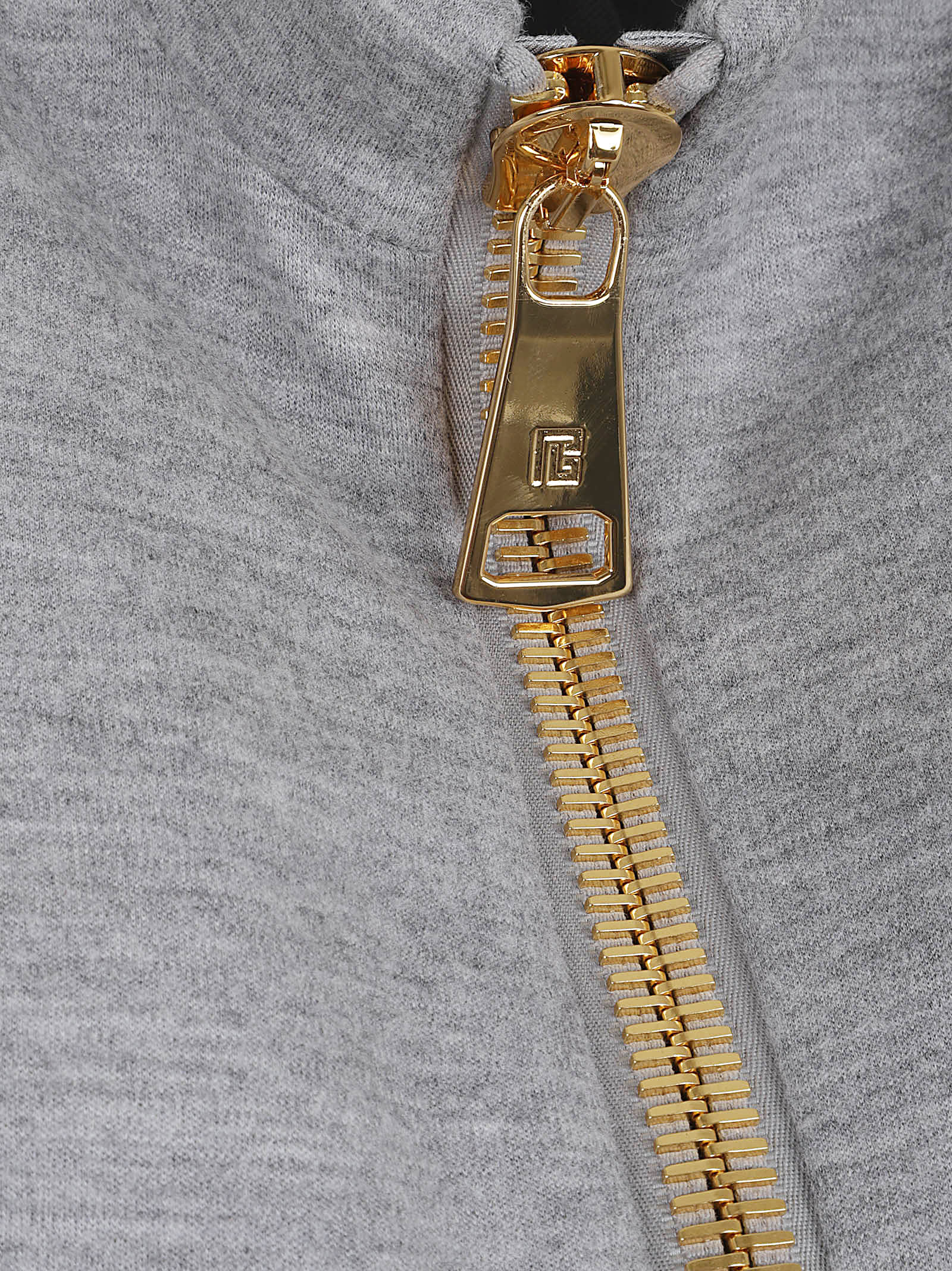 Balmain Sleeveless Cotton Knit Top In Gray