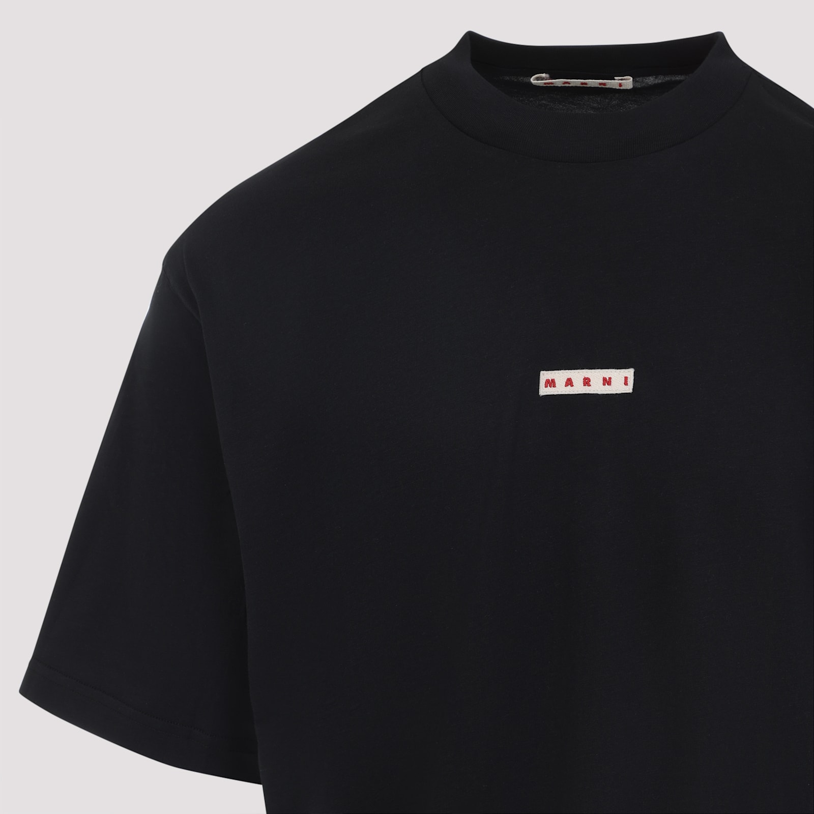 Marni Brand Label T-shirt In Black