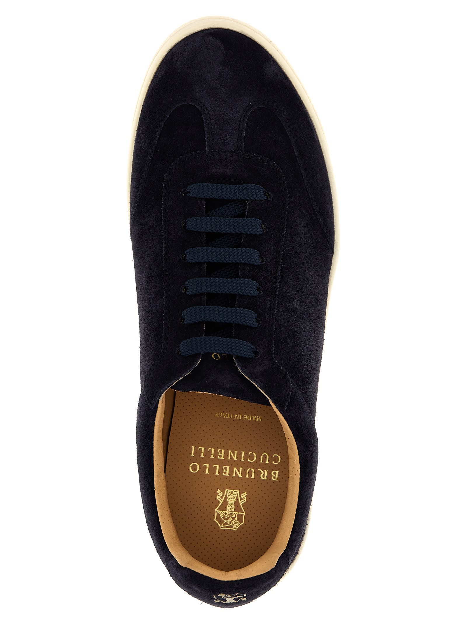 Shop Brunello Cucinelli Suede Sneakers In Blue