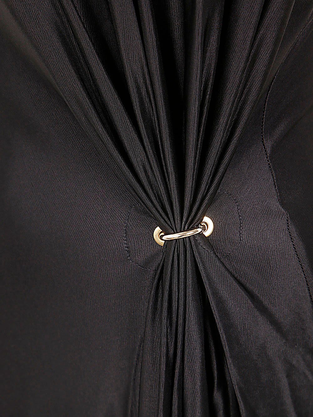 Rabanne Crewneck Gathered Dress In Black