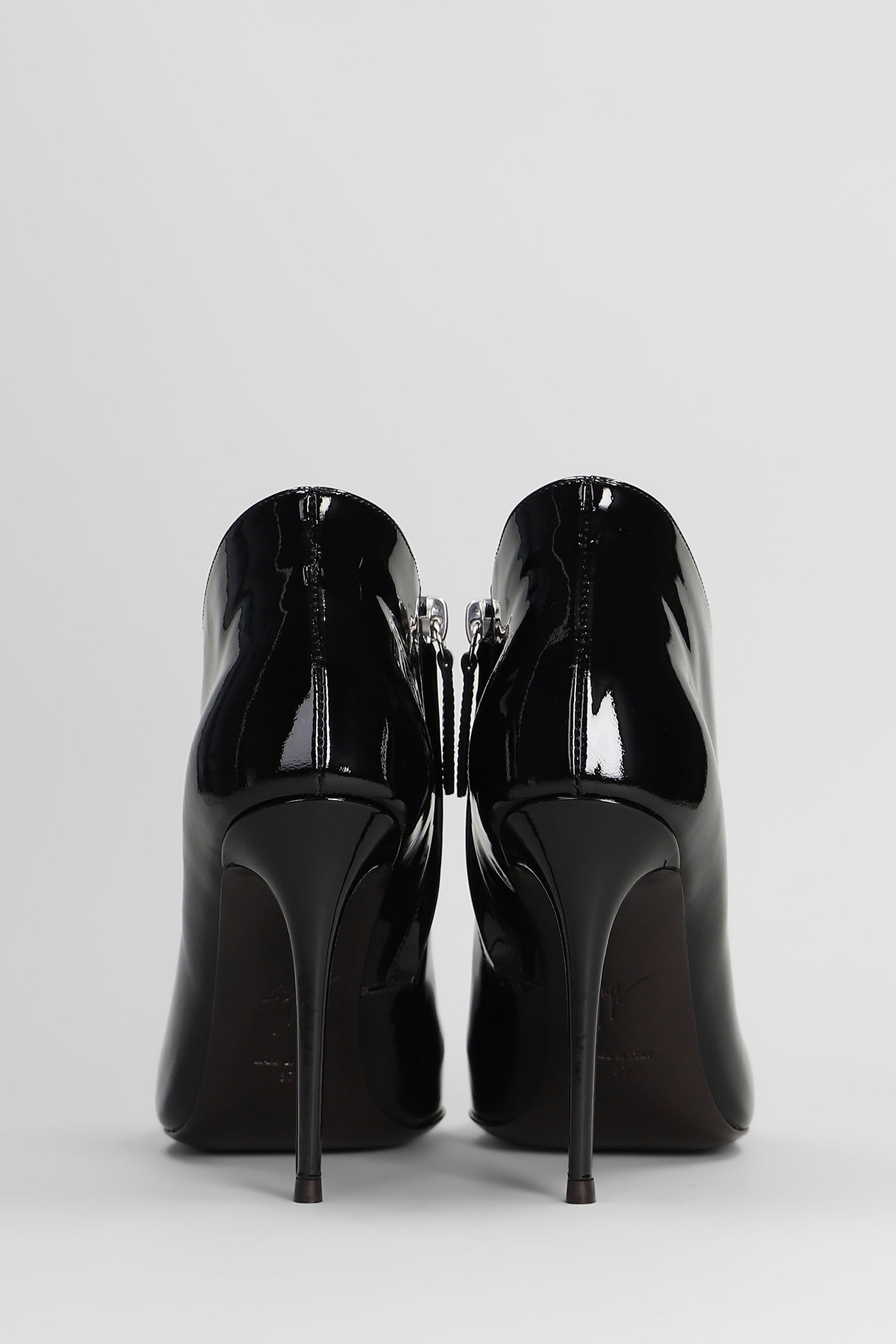 Giuseppe Zanotti Raquel 105 High Heels Ankle Boots In Black Patent Leather In Black