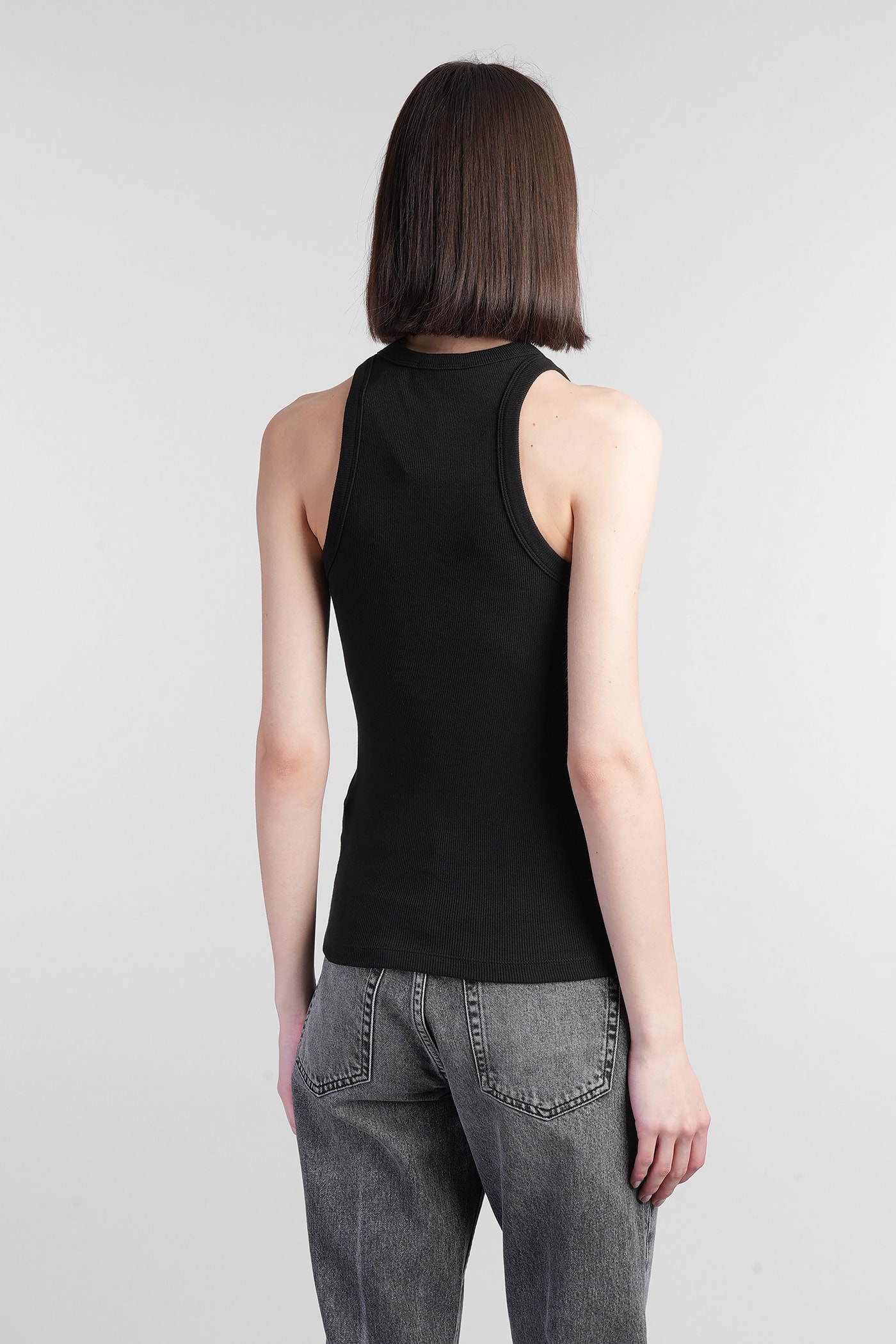 ANINE BING EVA TANK TOP IN BLACK COTTON