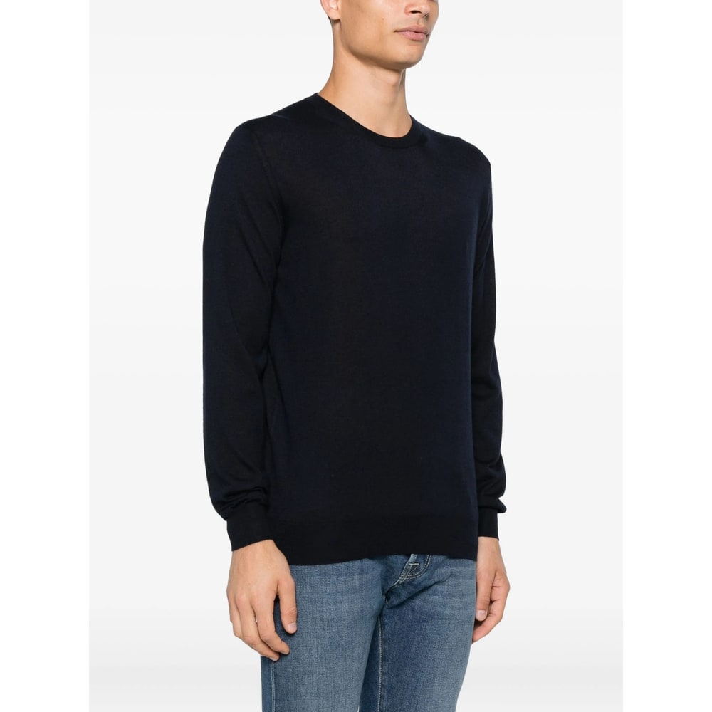 Fedeli Round-neck Long-sleeve Top In Black