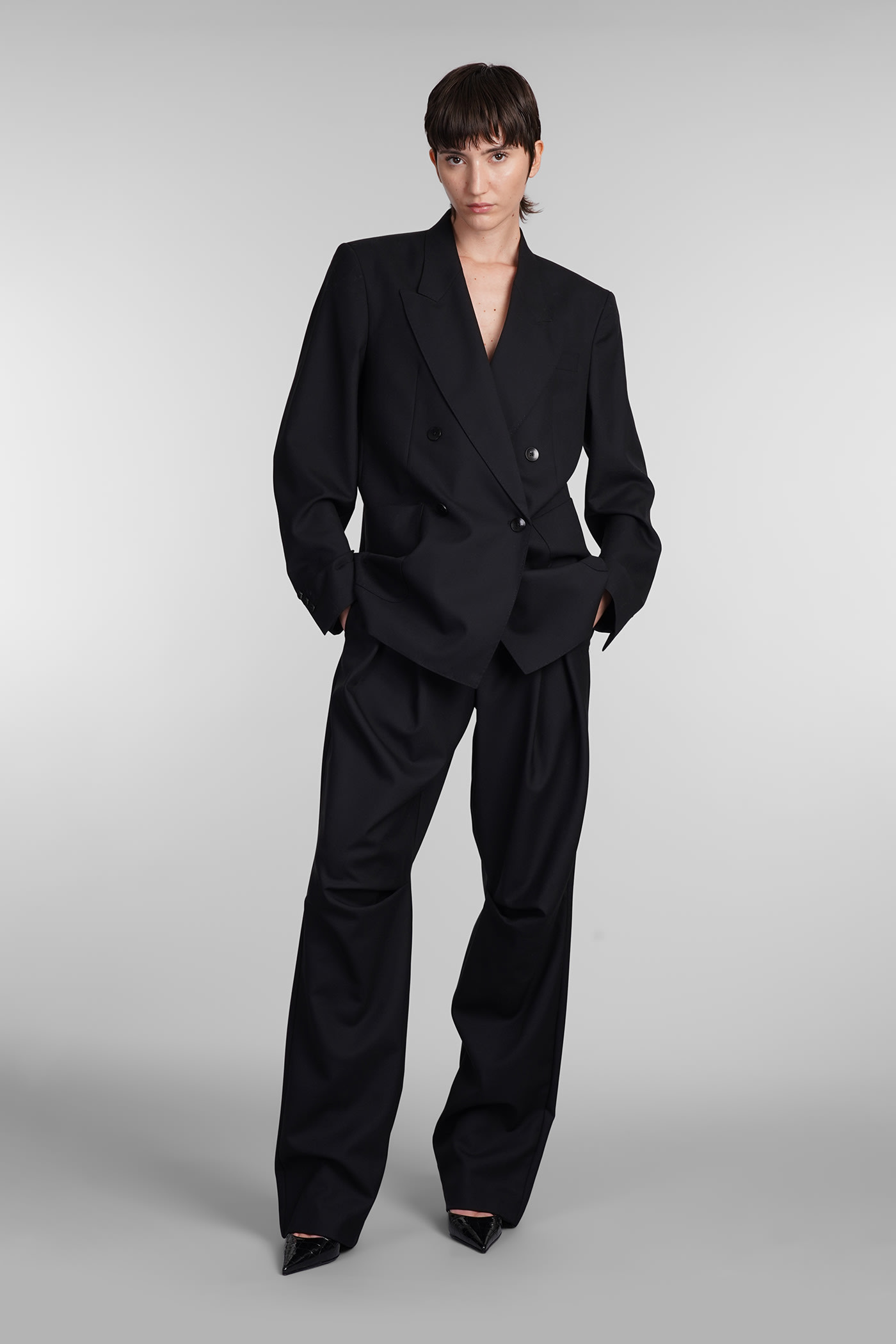 Shop Laneus Pants In Black Wool