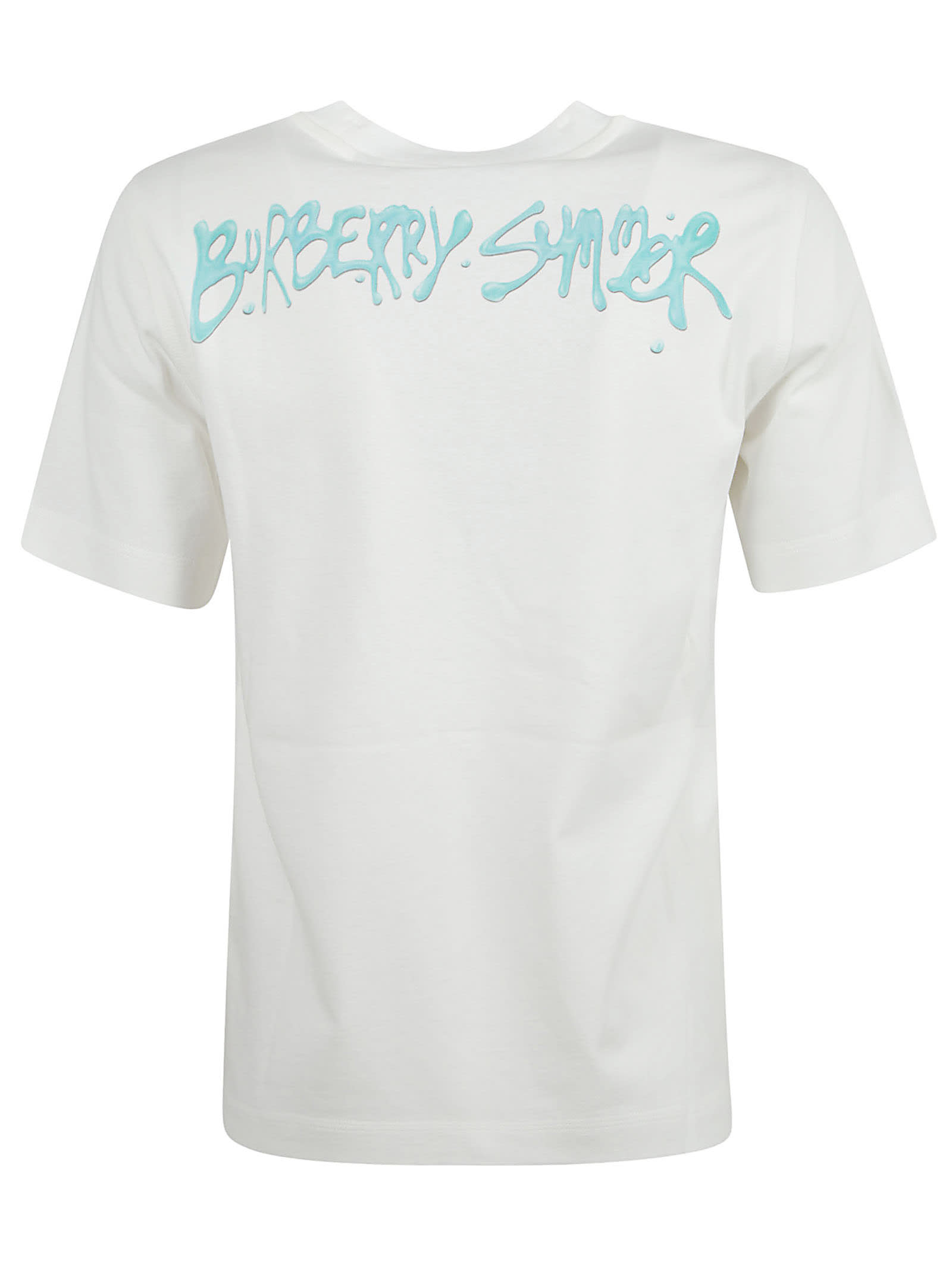 Shop Burberry Logo Frog T-shirt In Salt