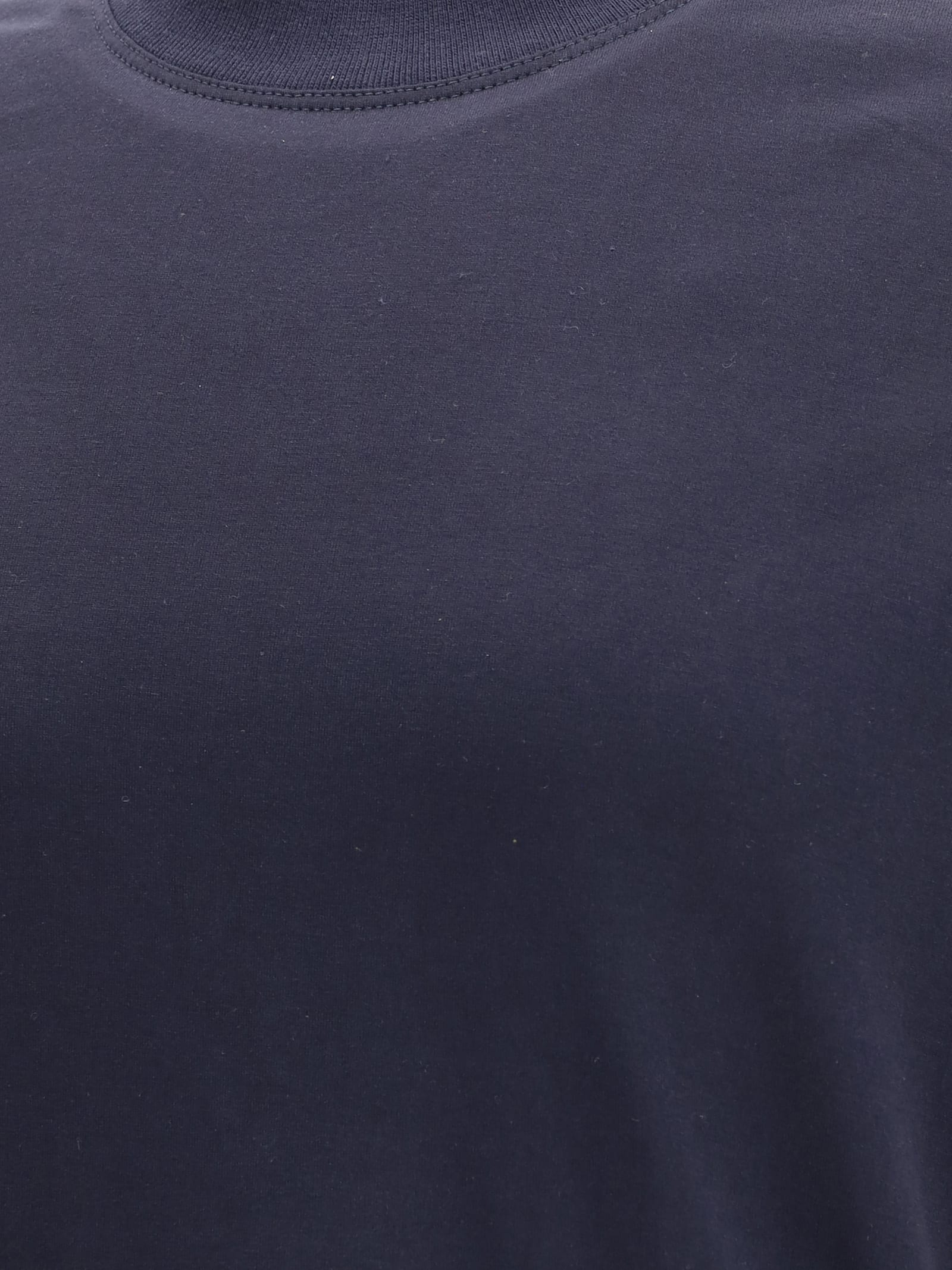 Brunello Cucinelli Men Long-sleeved Cotton T-shirt In Blue