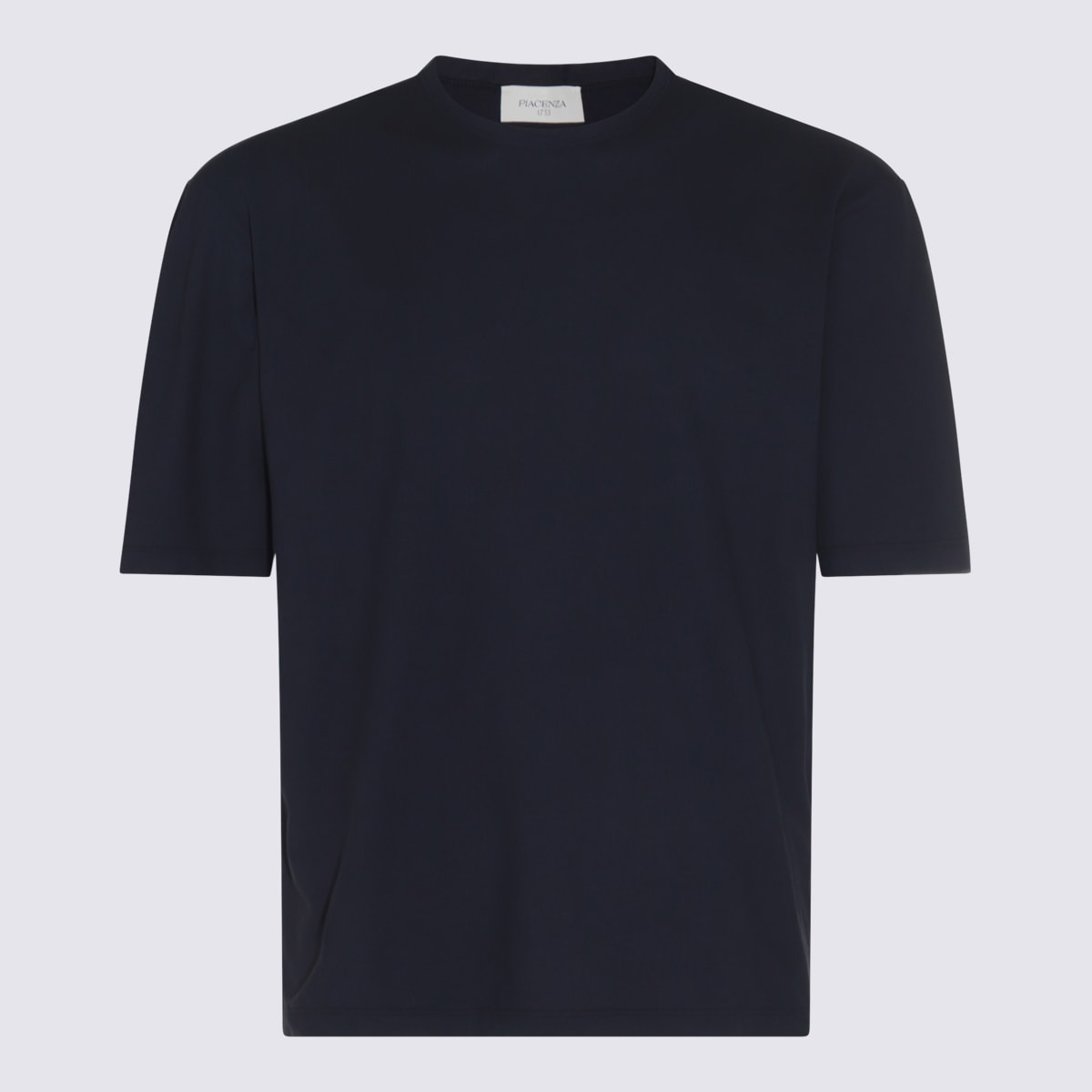 Shop Piacenza Cashmere Navy Blue Cotton T-shirt In Blue Navy