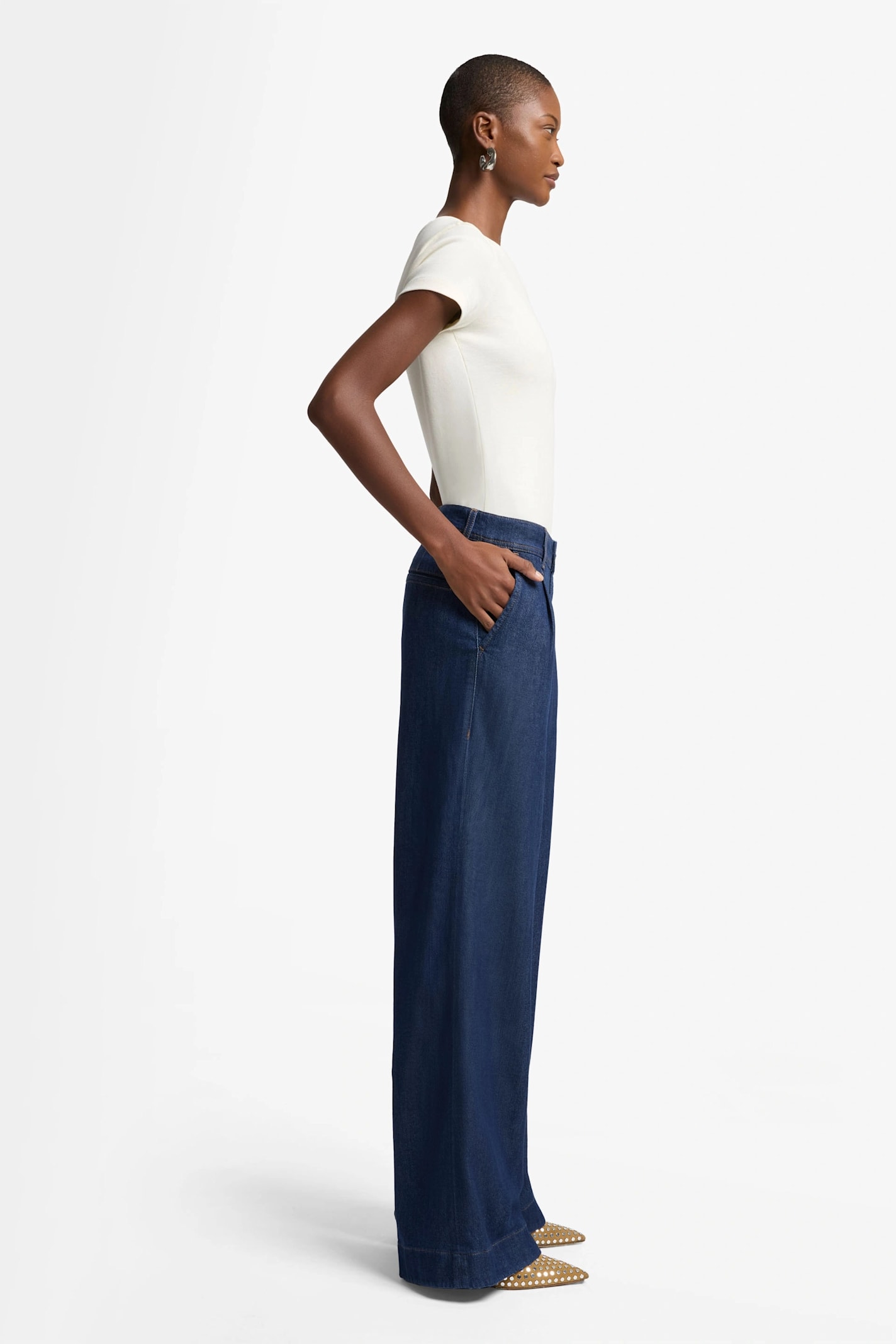 7 For All Mankind Pleated Trouser Halona In Blue