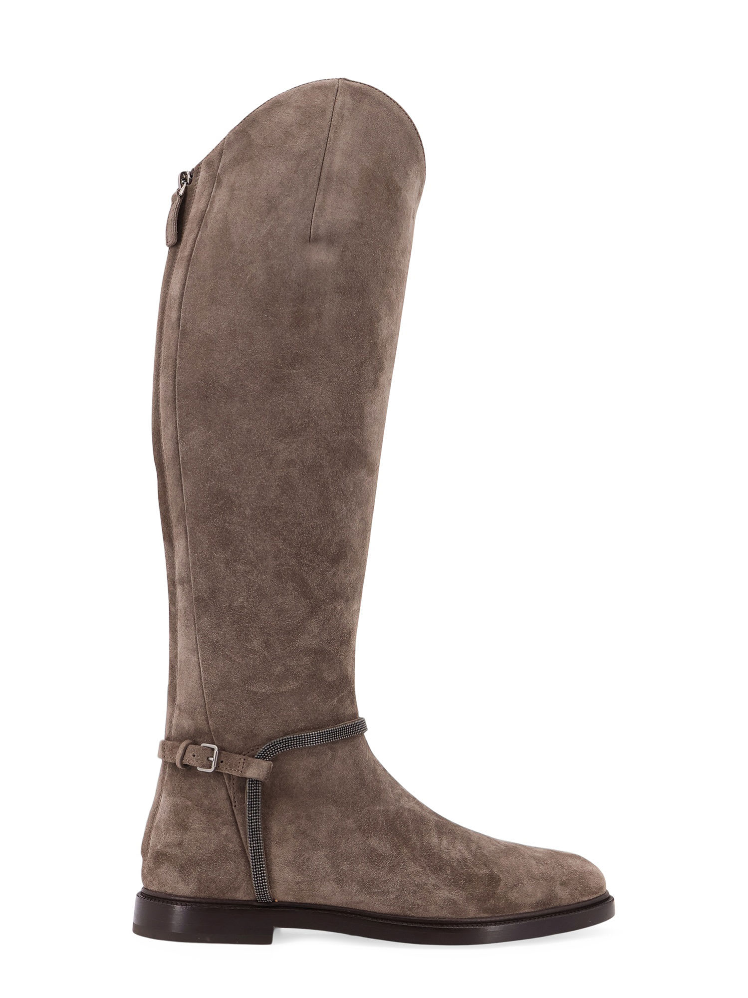 Brunello Cucinelli Suede Boots With Monili Detail