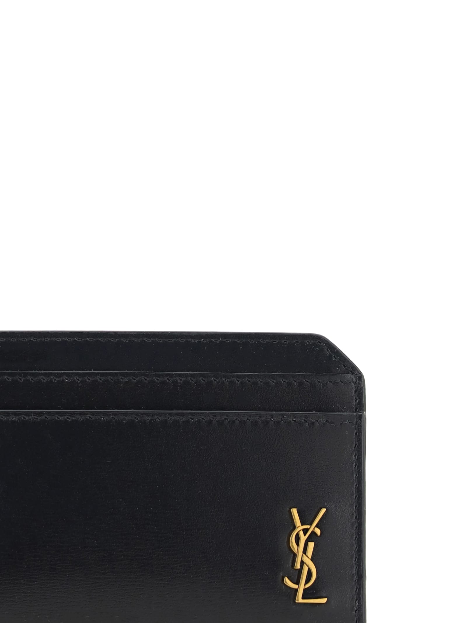 Shop Saint Laurent Card Holder In Black