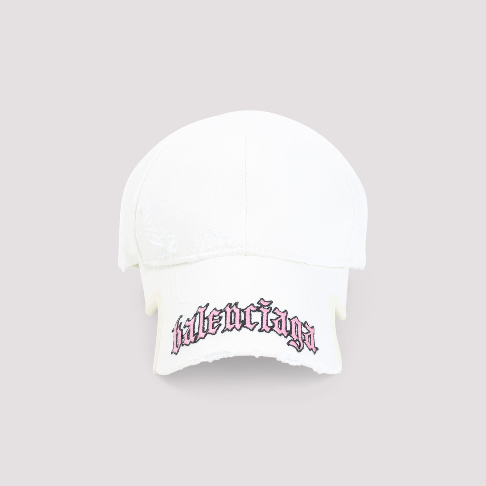 Balenciaga Blackletter Script Logo Baseball Cap In White
