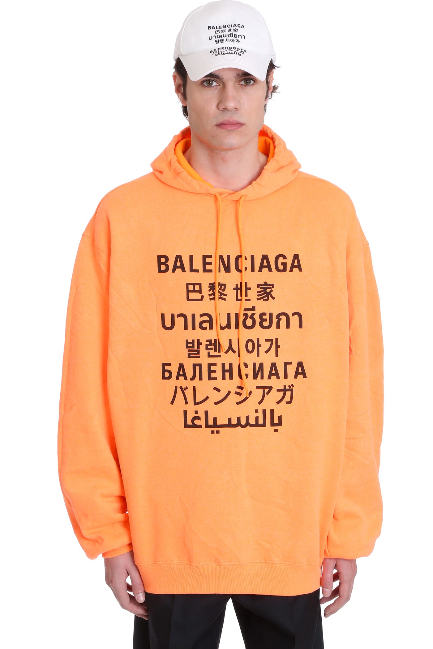 Balenciaga Sweatshirt In Orange Cotton