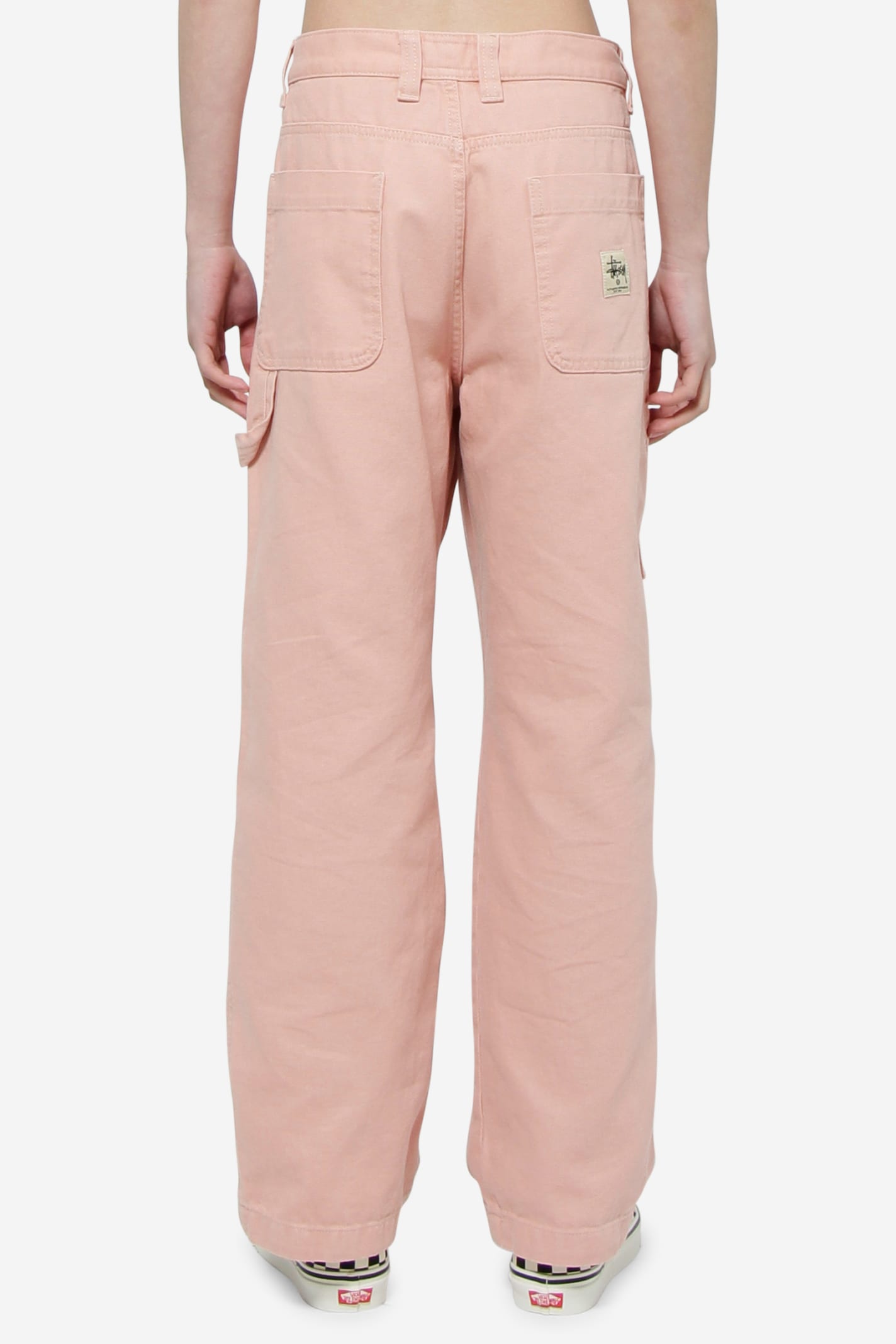 Canvas Work Pants In Rose-pink