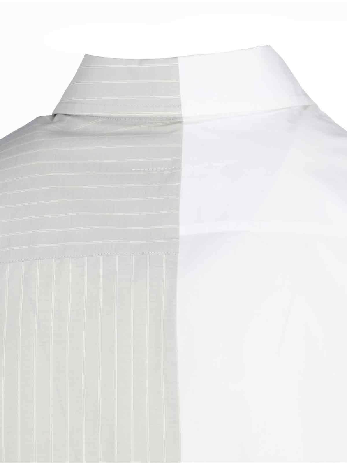 Shop Mm6 Maison Margiela Asymmetric Shirt In White